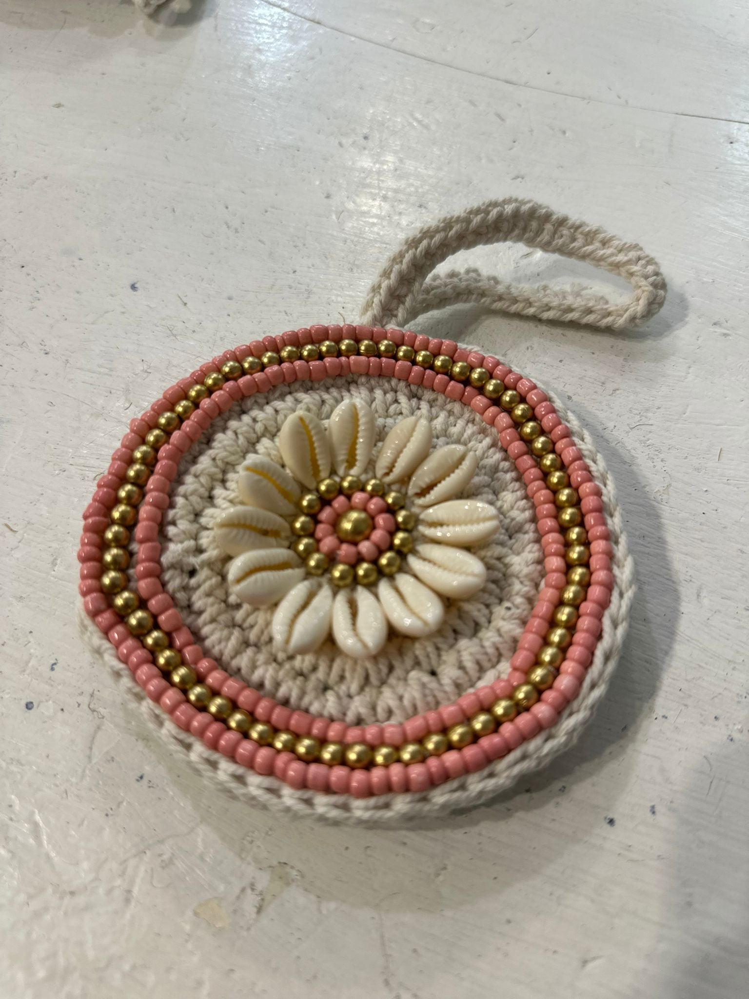 Portamonete tondo macramé