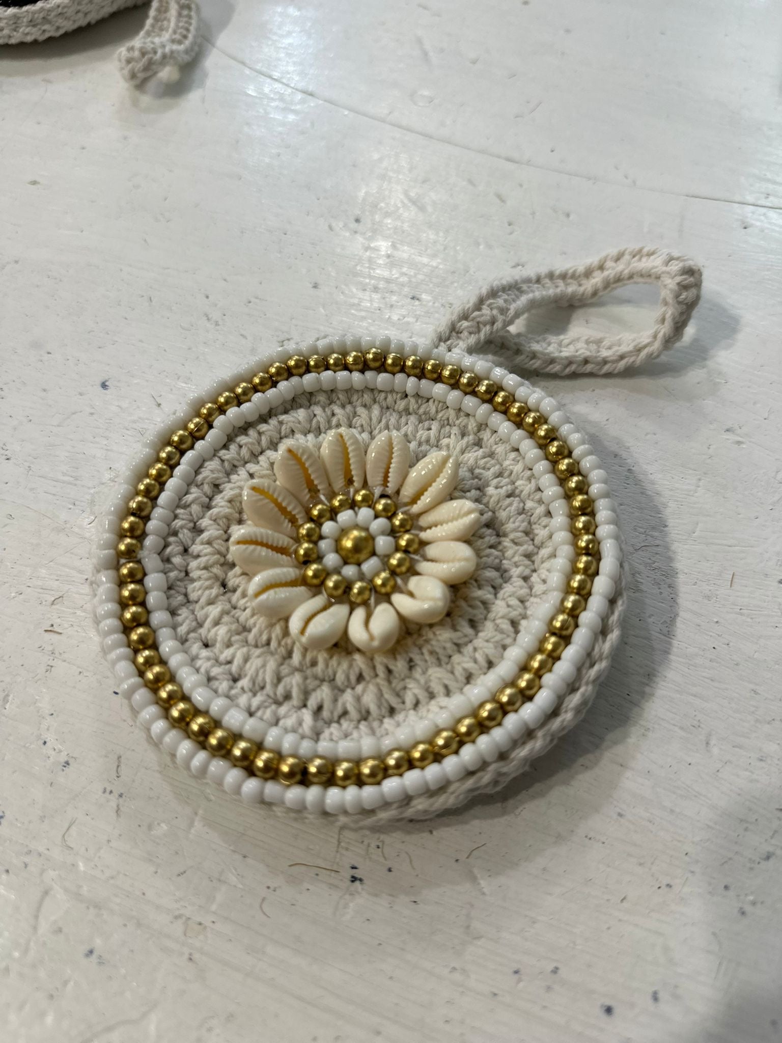 Portamonete tondo macramé