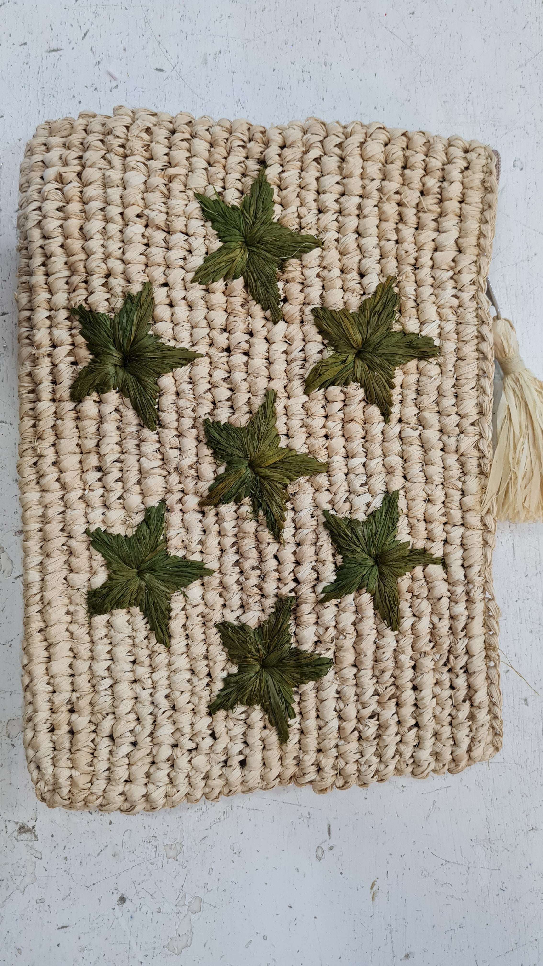 POCHETTE RAFIA STELLINE