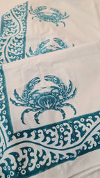 Telo Granchi Crab Tiffany Green in Cotone | Copriletto e Copridivano