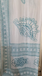 Tenda Voile Cotone Conchiglie Tiffany Green | Tenda Marina 150x300 cm
