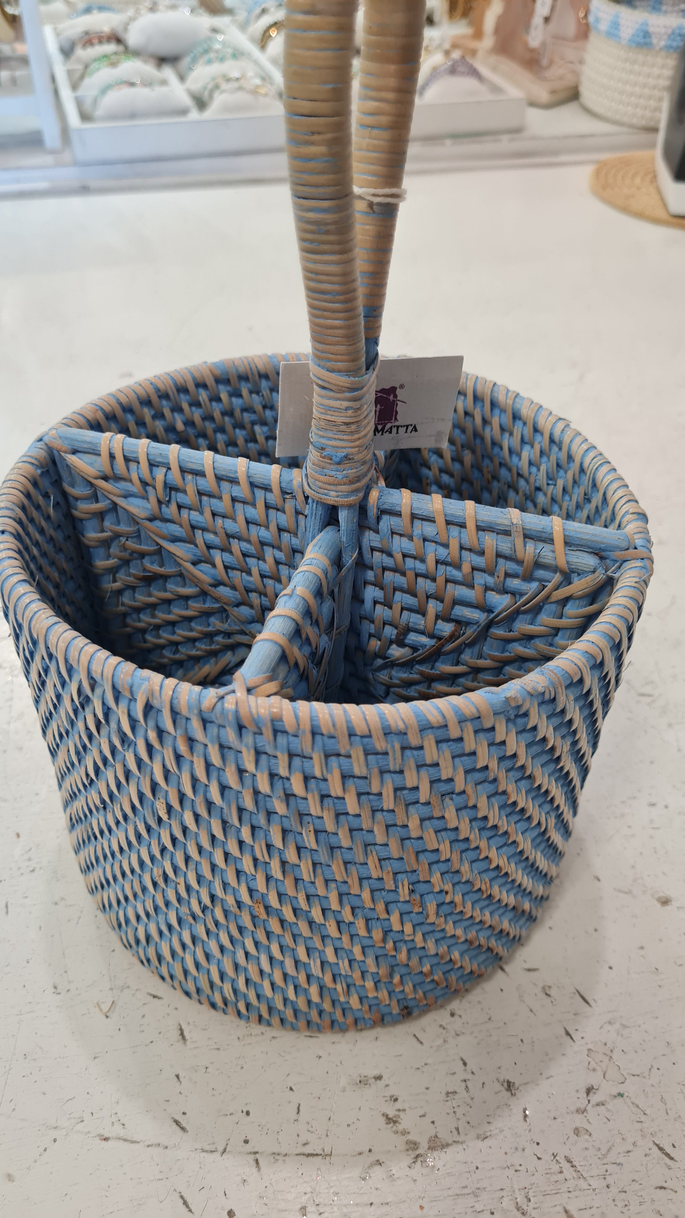 Portaposate tondo in rattan