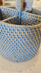 Portaposate Tondo in Rattan – Artigianale Lombok | Ø19x30H cm