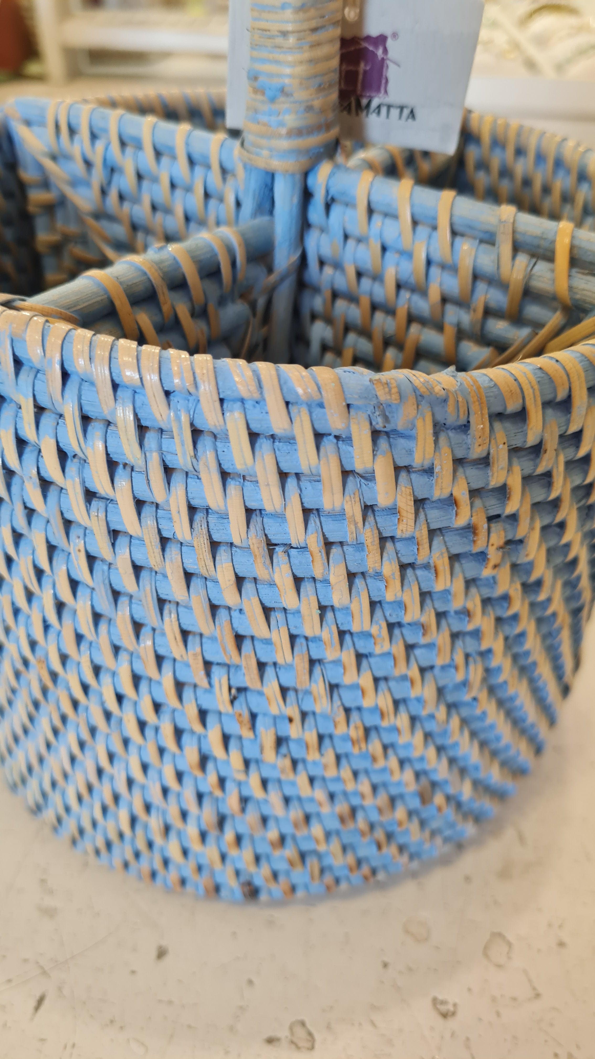 Portaposate tondo in rattan