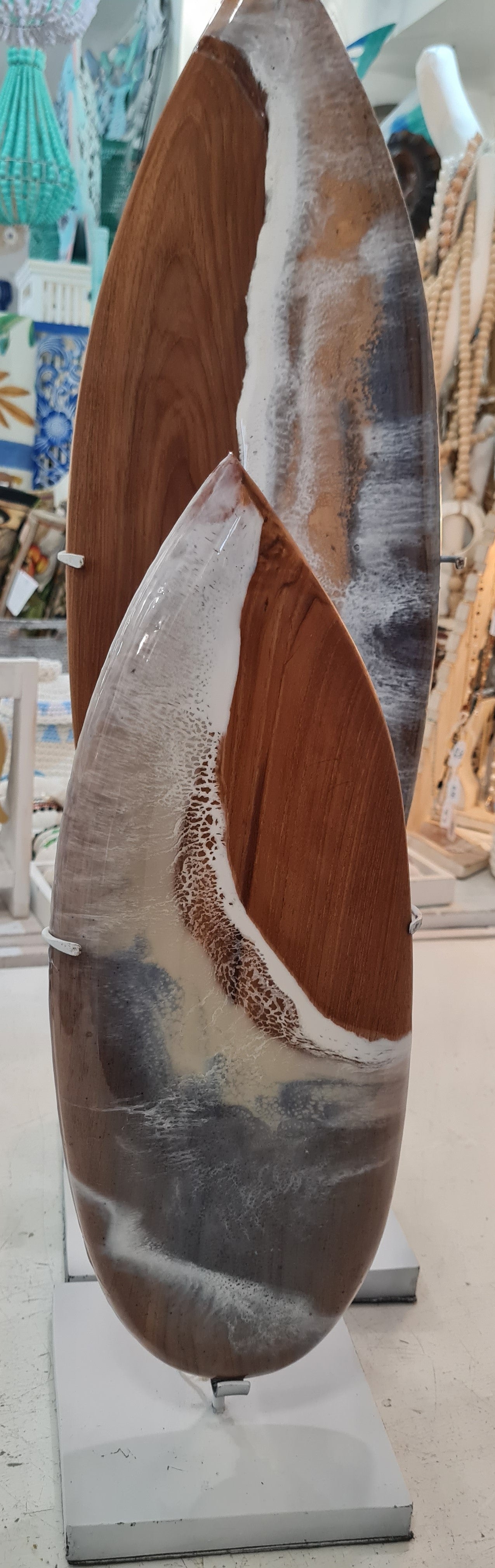 Surf piccolo in teak con base