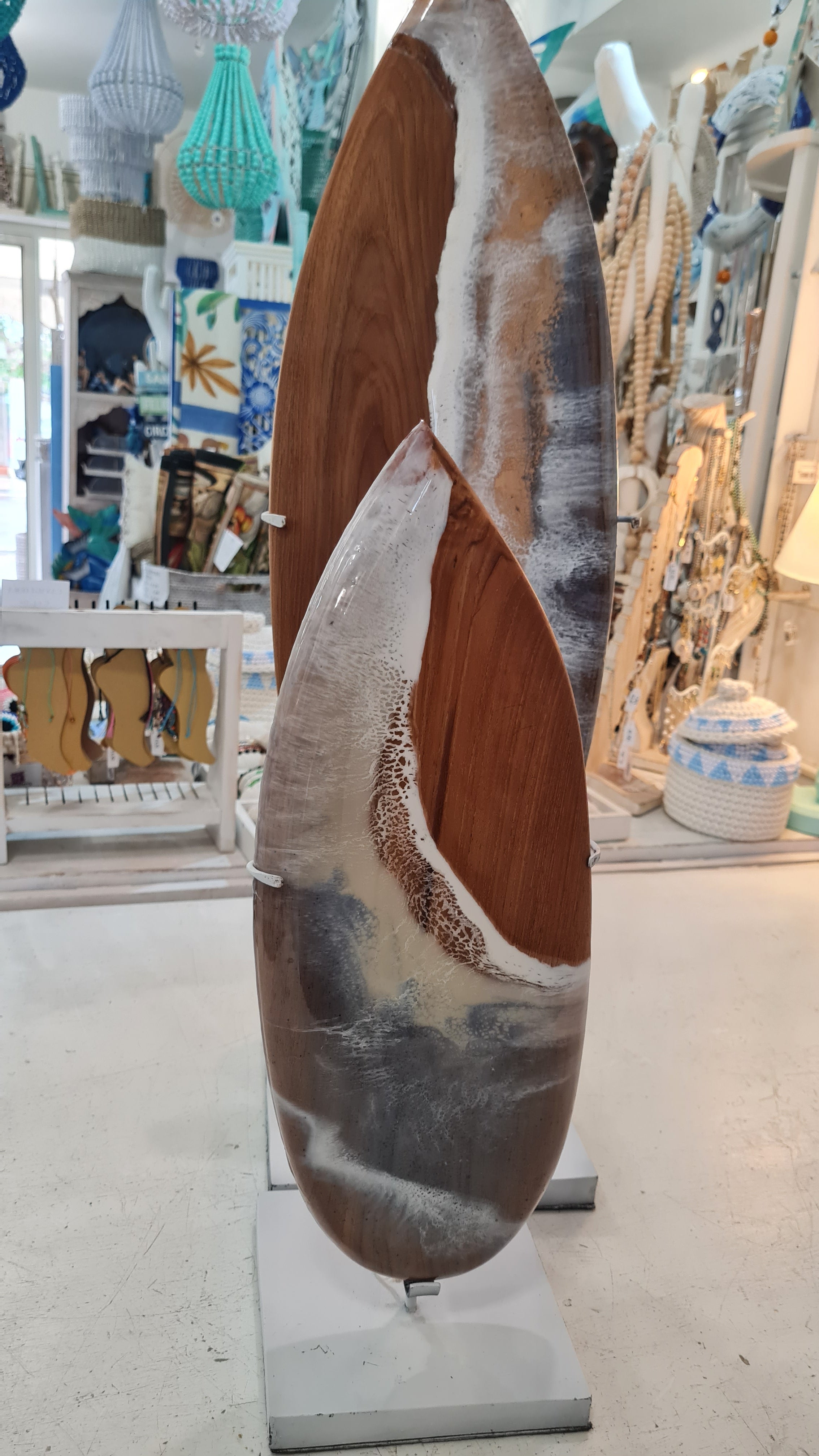 Surf medio in teak con base