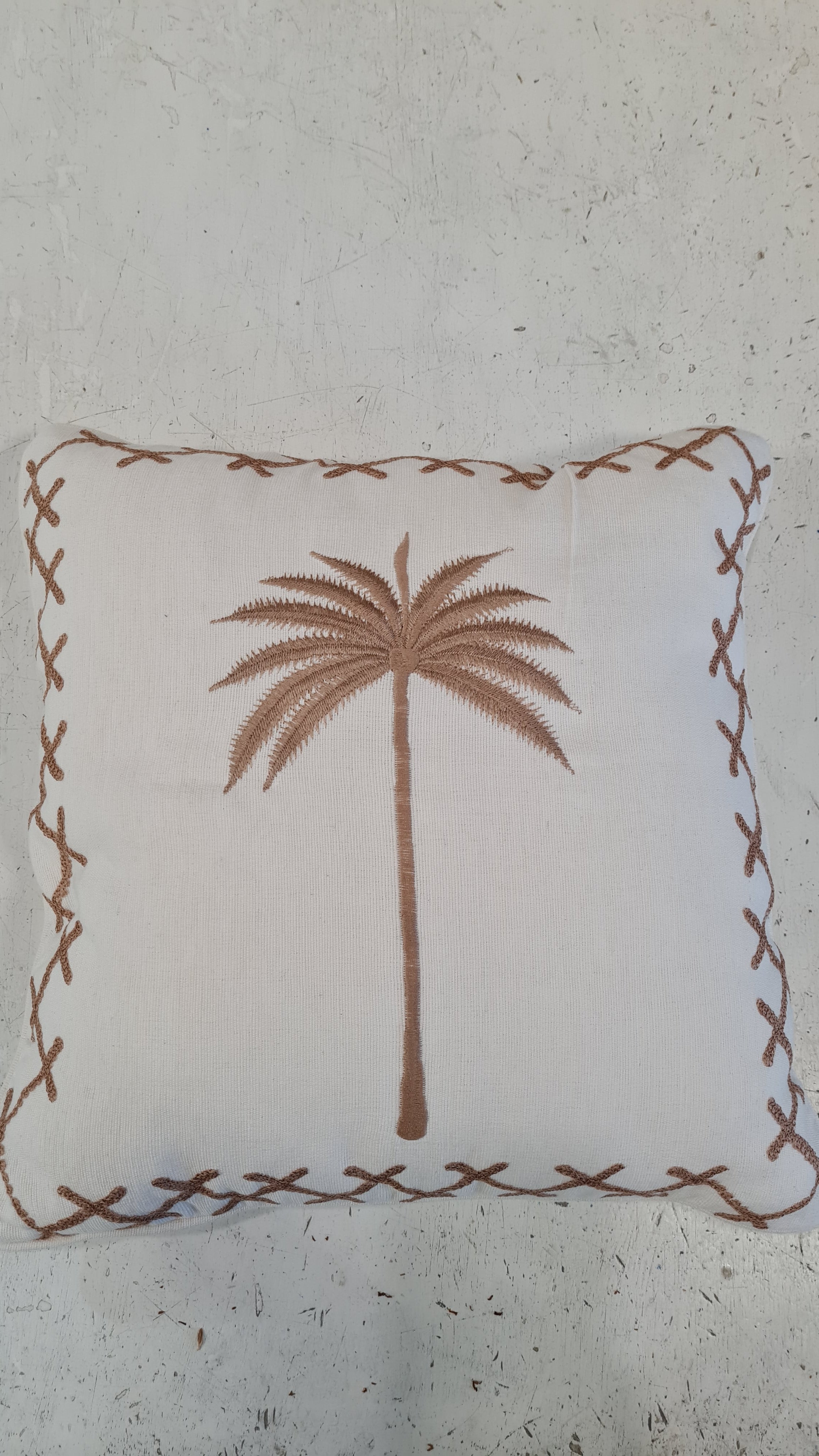 cuscino quadrato ecru 40x40 palma centrale beige