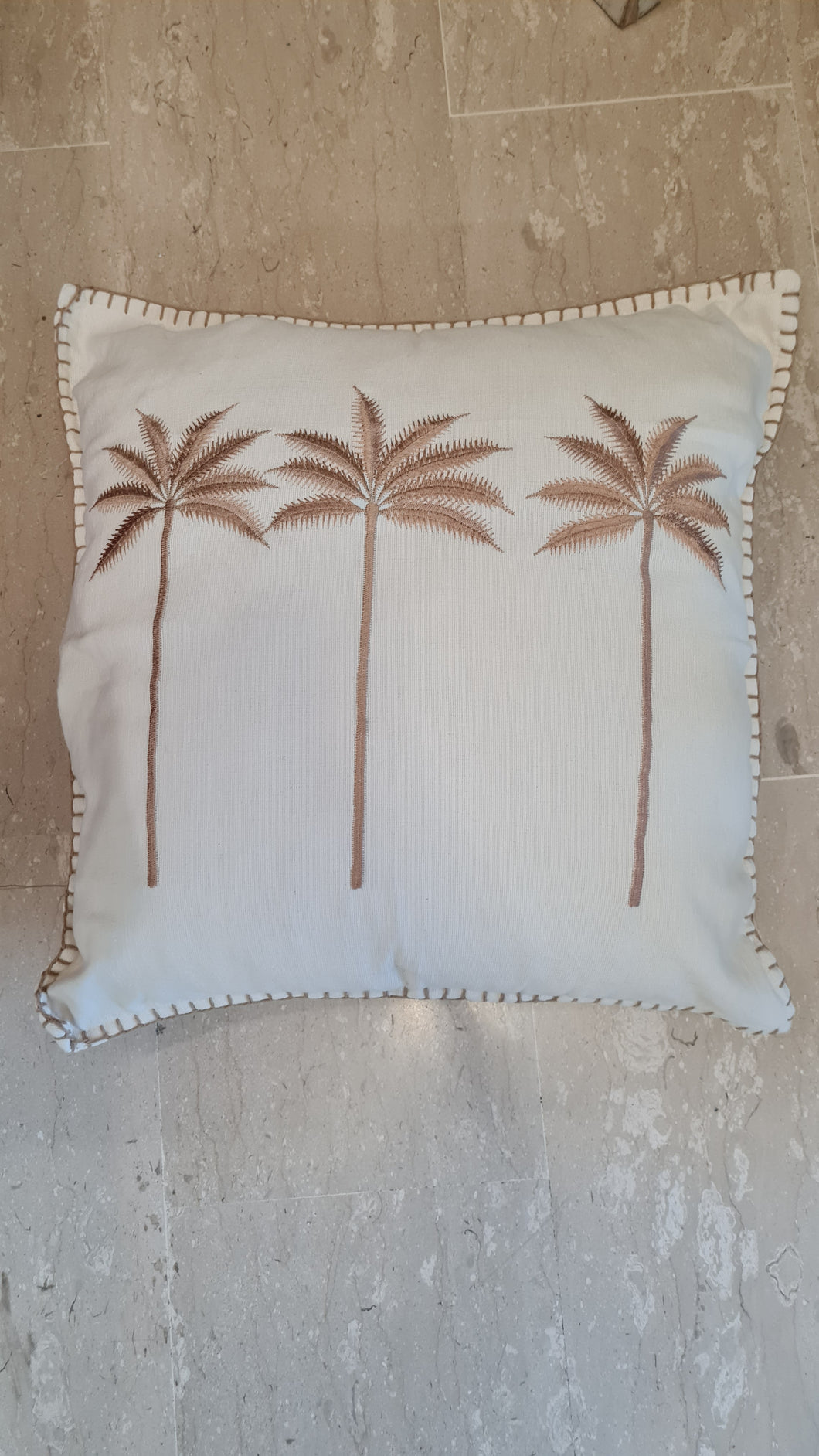 cuscino quadrato ecru 50x50 tre palme beige