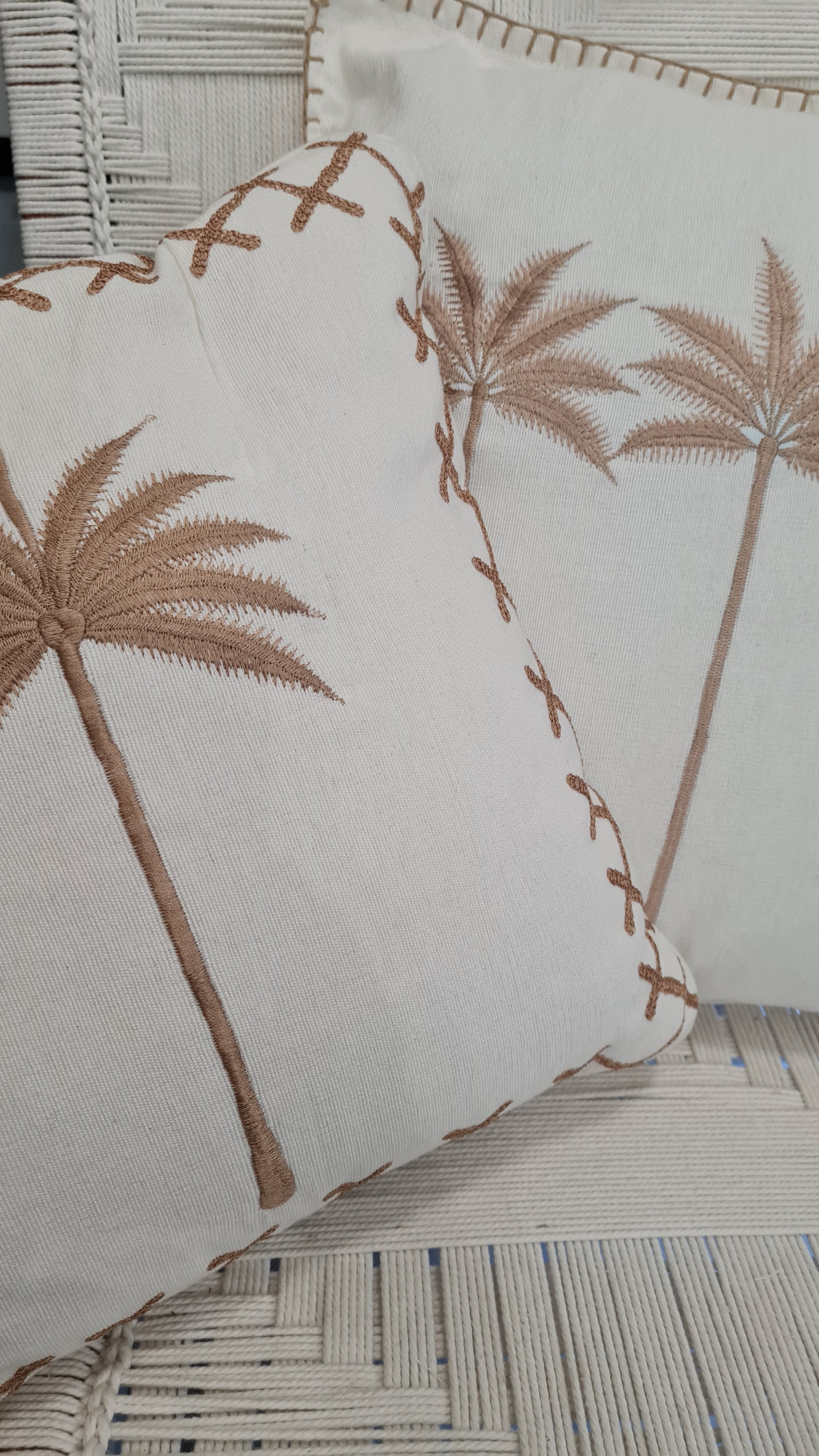 cuscino quadrato ecru 40x40 palma centrale beige