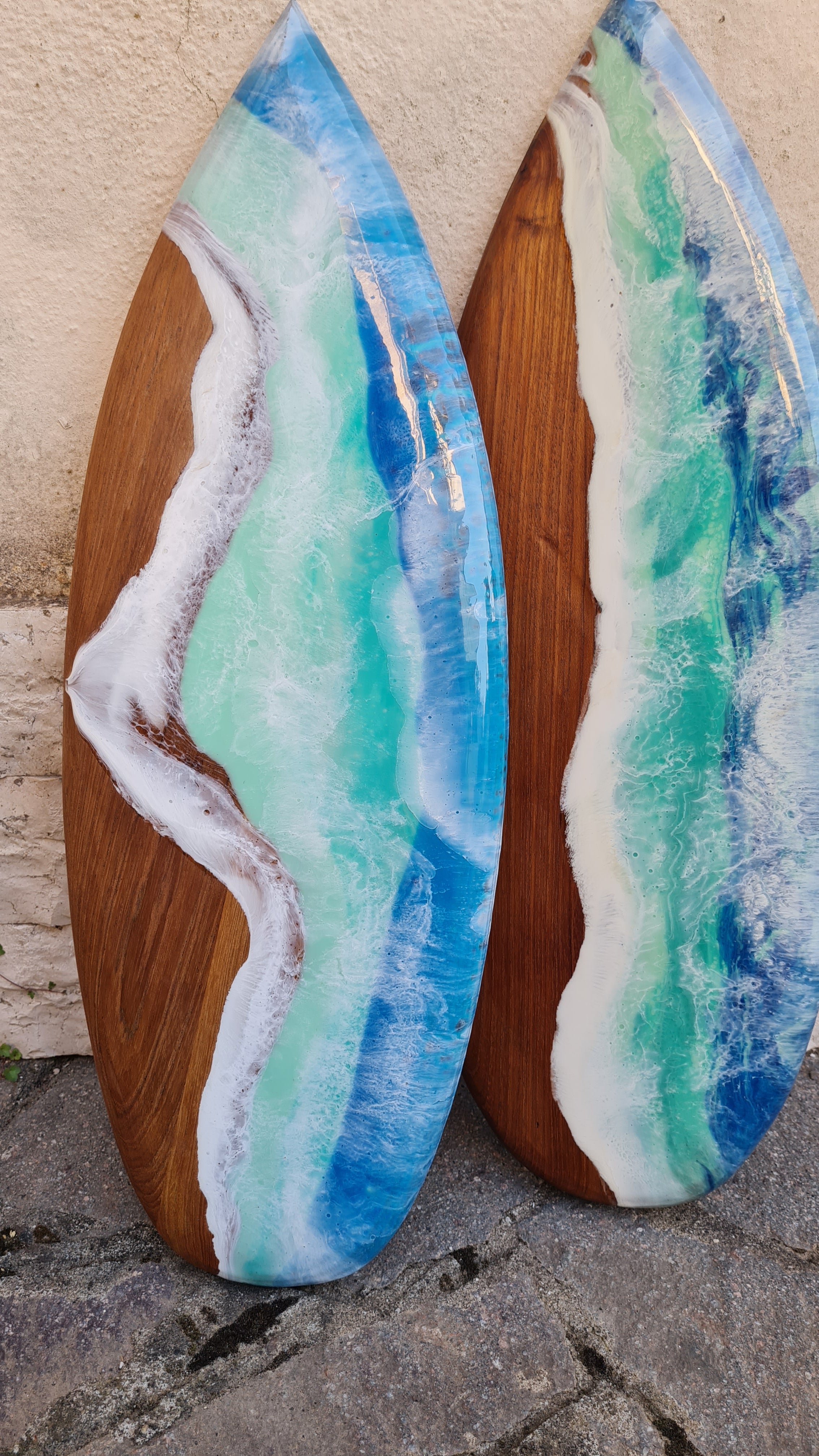 Surf medio in teak con base