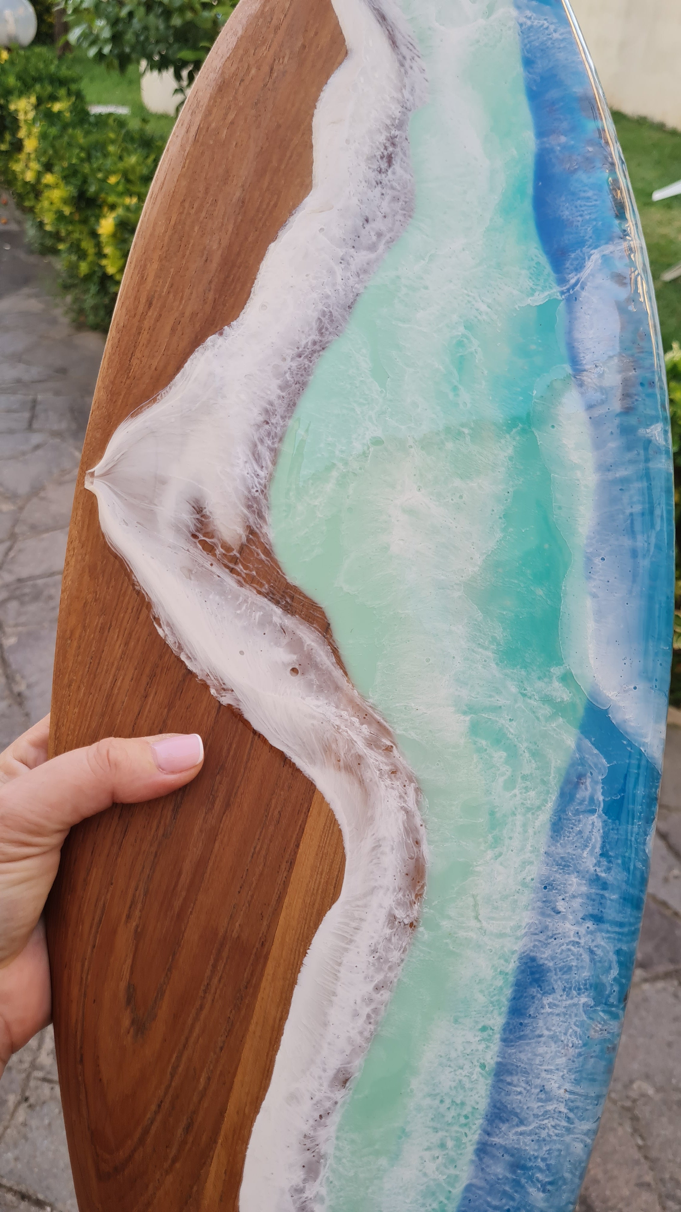 Surf medio in teak con base