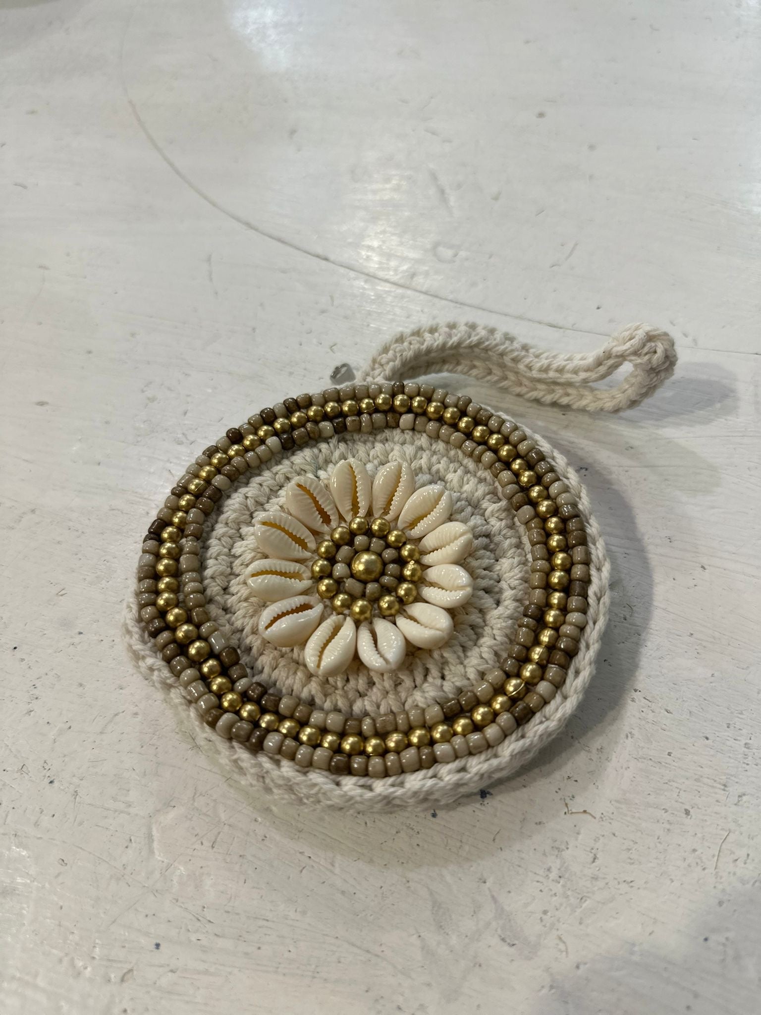 Portamonete tondo macramé