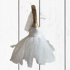 Papera Decorativa In Legno Artigianale Sposa Trendy Stivale Con Tacco