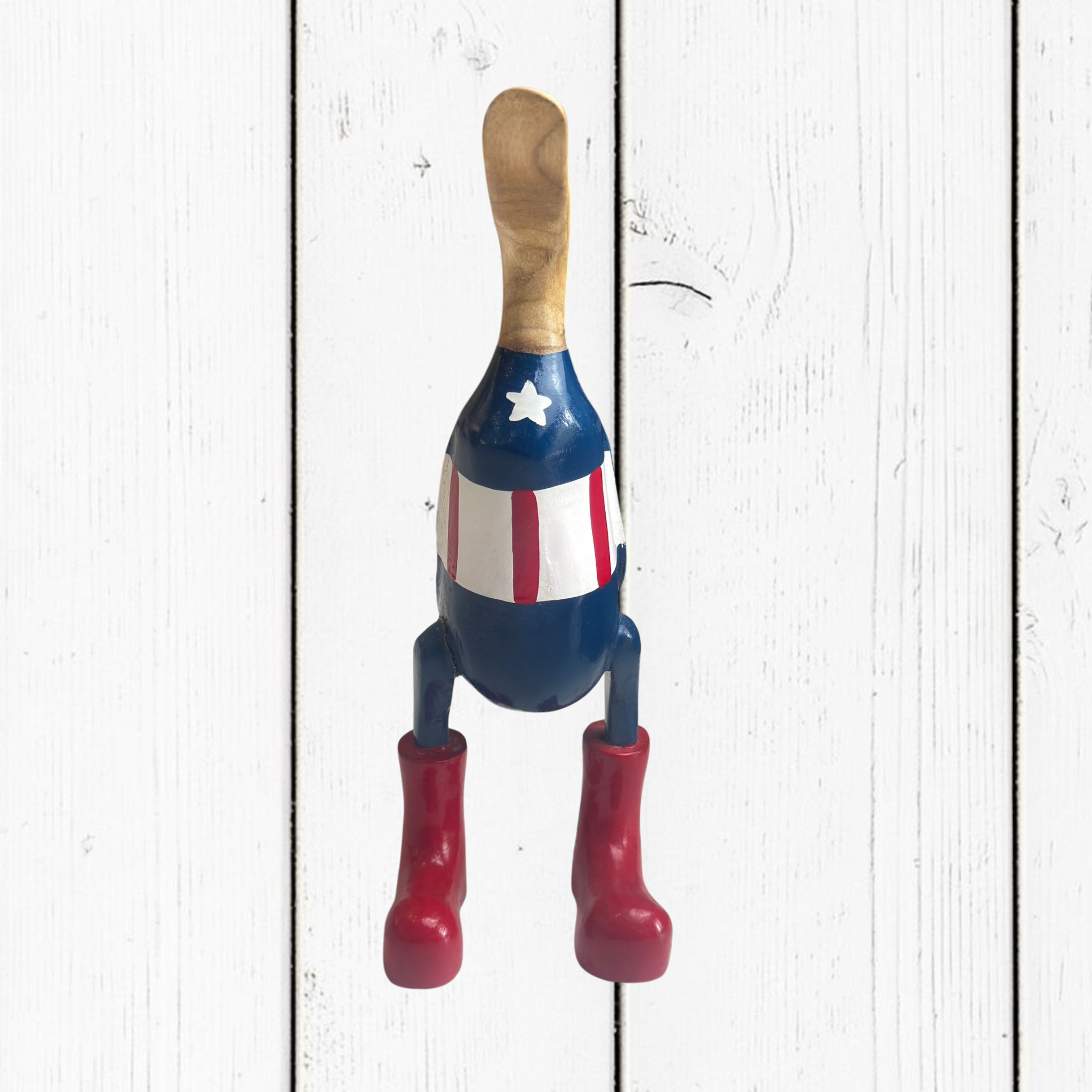 Papera Decorativa In Legno Artigianale Captain America Supereroe Marvel