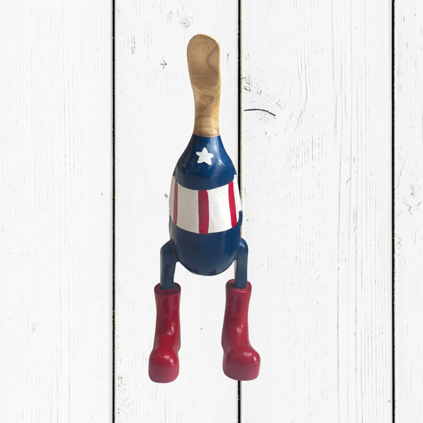 Papera Decorativa In Legno Artigianale Captain America Supereroe Marvel