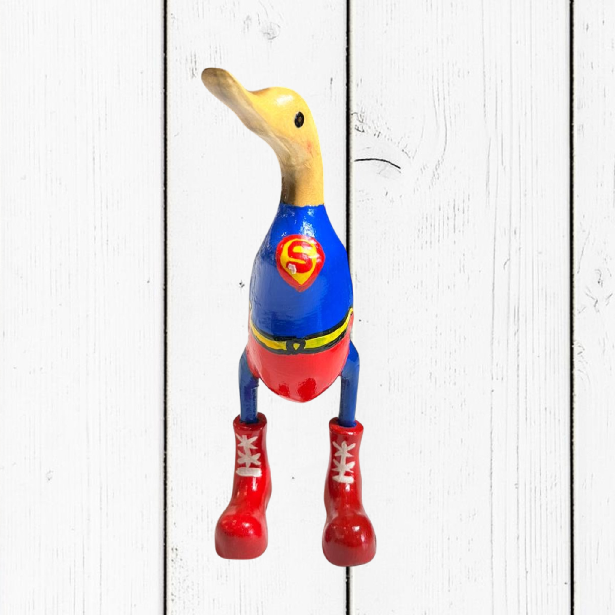 Papera Decorativa In Legno Artigianale Superman Supereroe