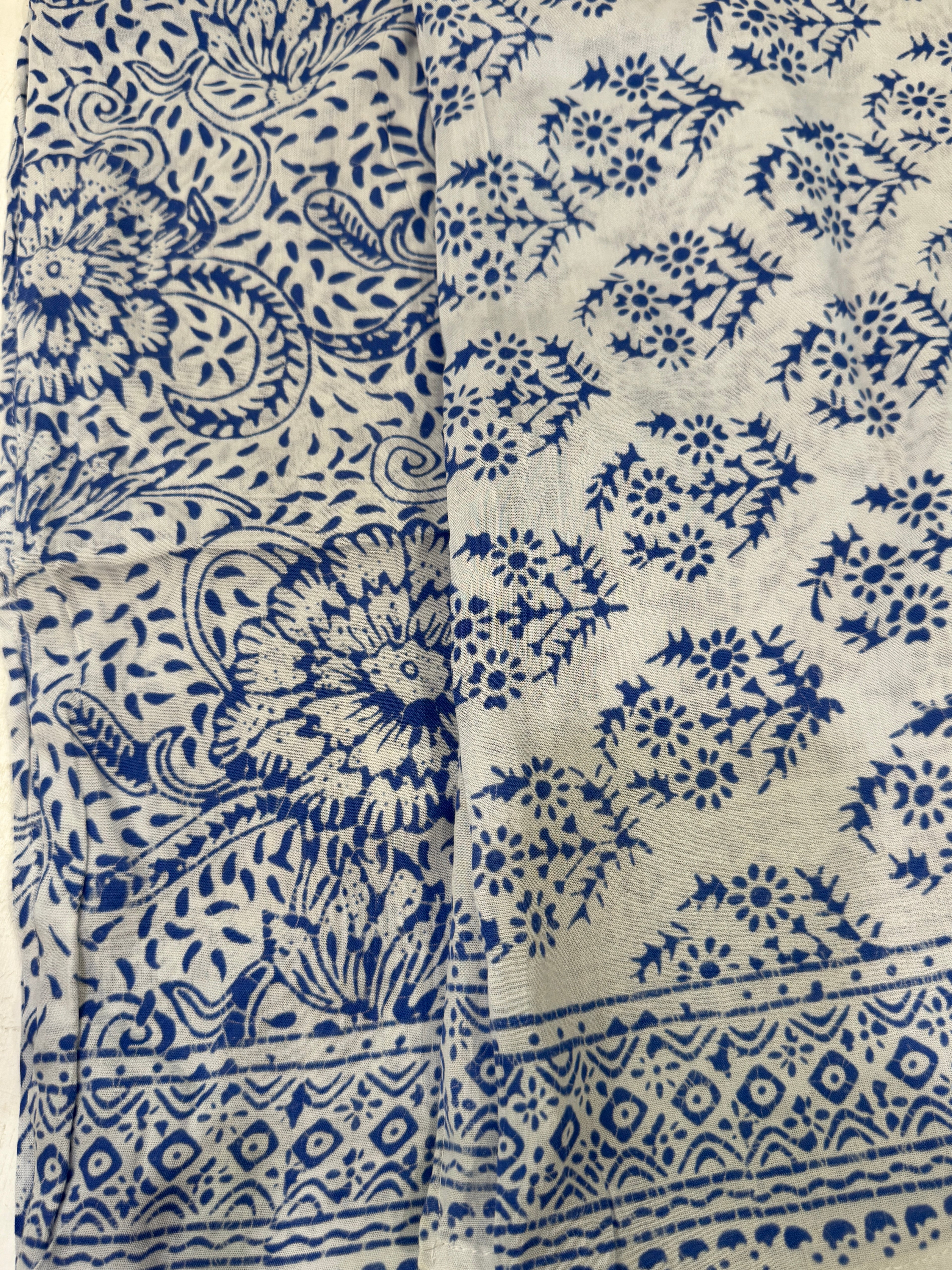 PAREO CHIFFON BIANCO FIORI PICCOLI BLU