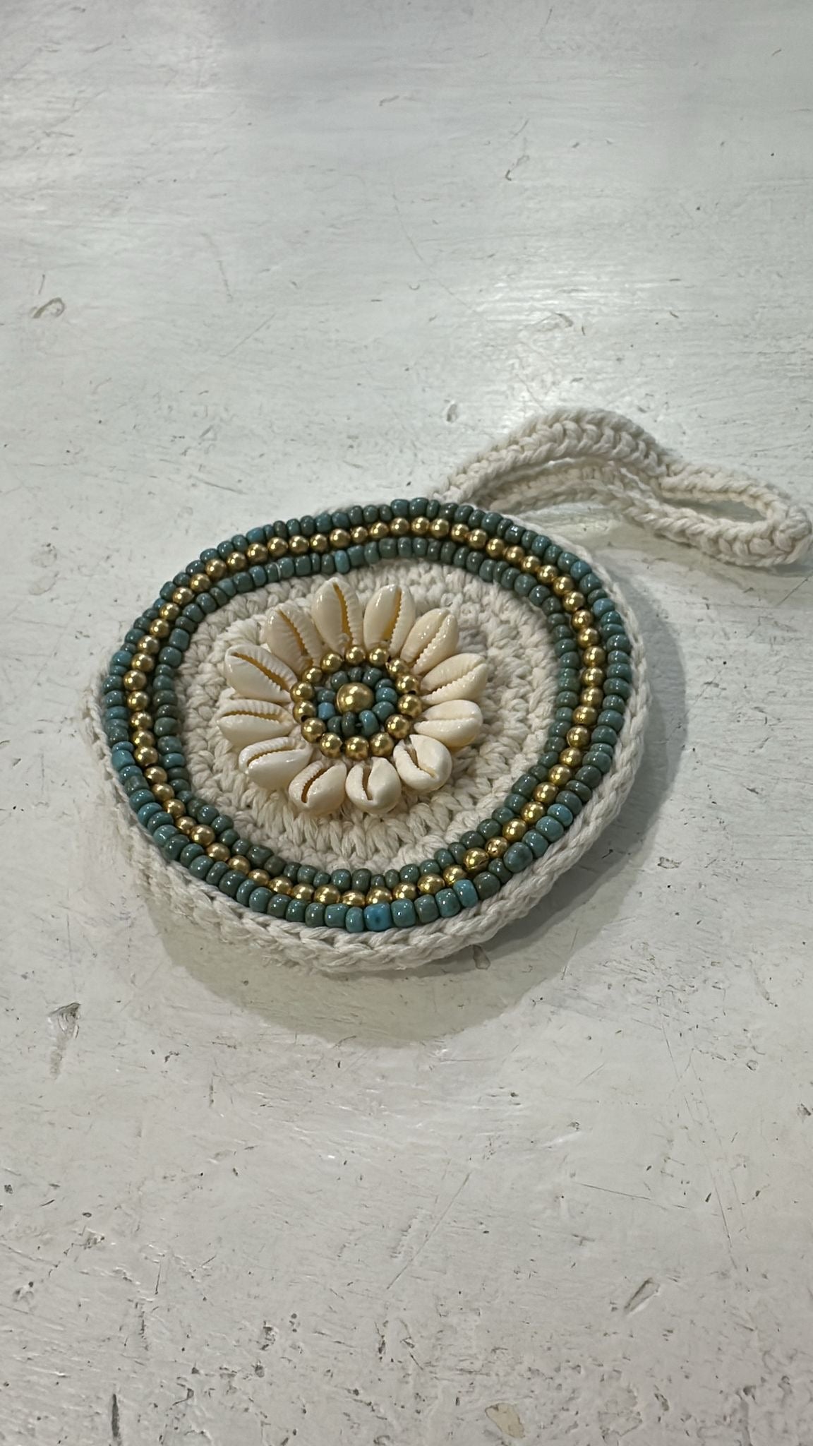 Portamonete tondo macramé