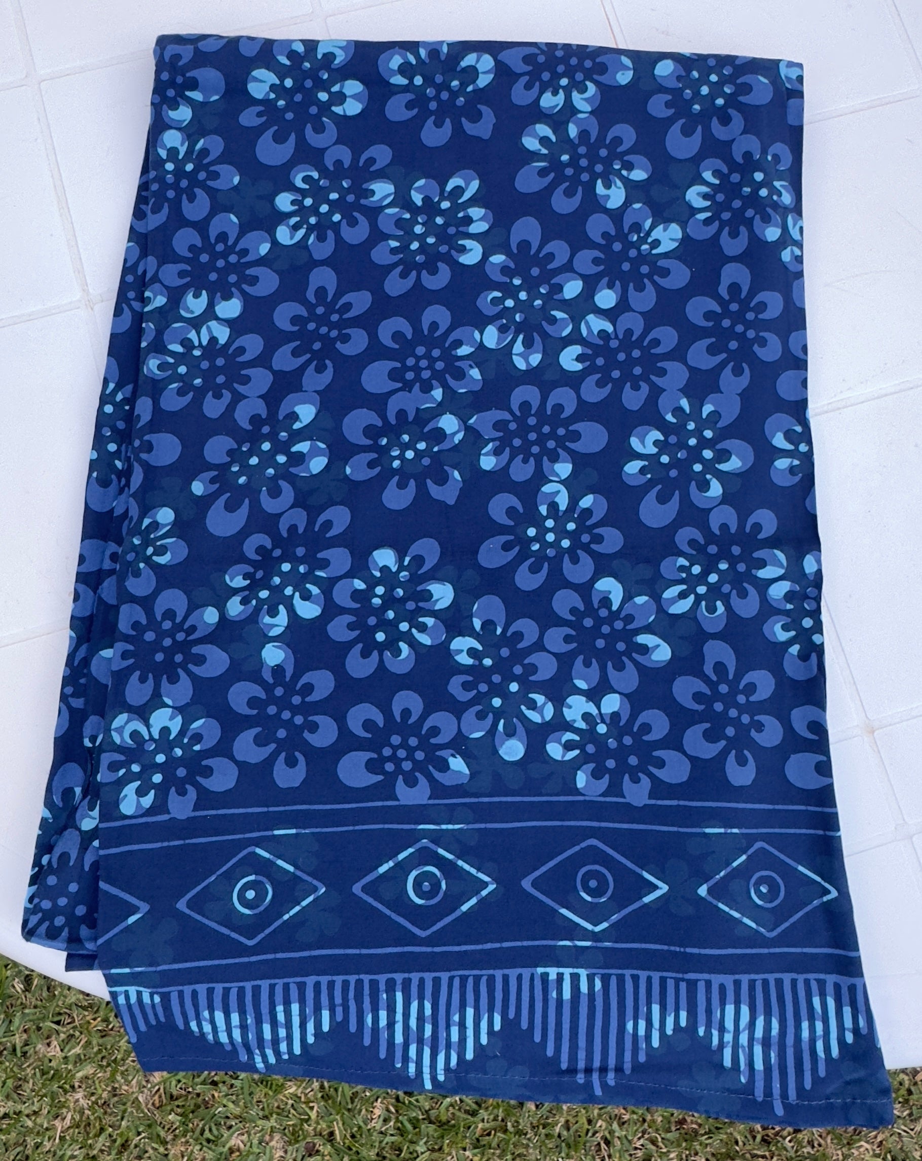 Pareo blu fiori grandi blu/azzurri