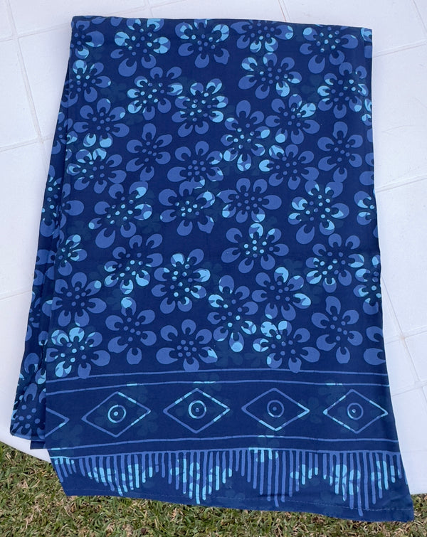 Pareo blu fiori grandi blu/azzurri