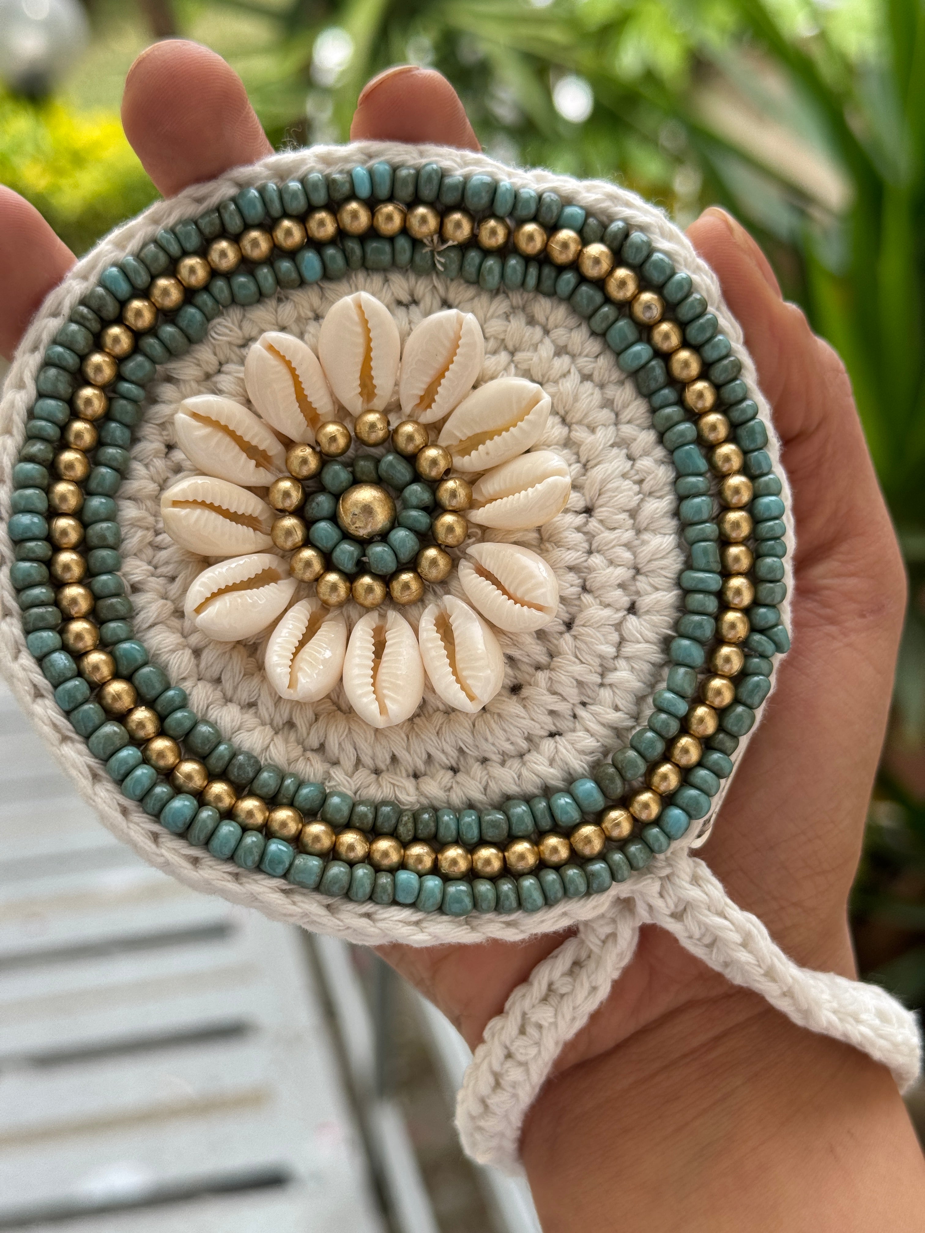 Portamonete tondo macramé