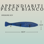 Appendino a Forma di Pesce in Legno con 3 Ganci in Ferro | Decorazione Marina