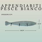 Appendino a Forma di Pesce in Legno con 3 Ganci in Ferro | Decorazione Marina