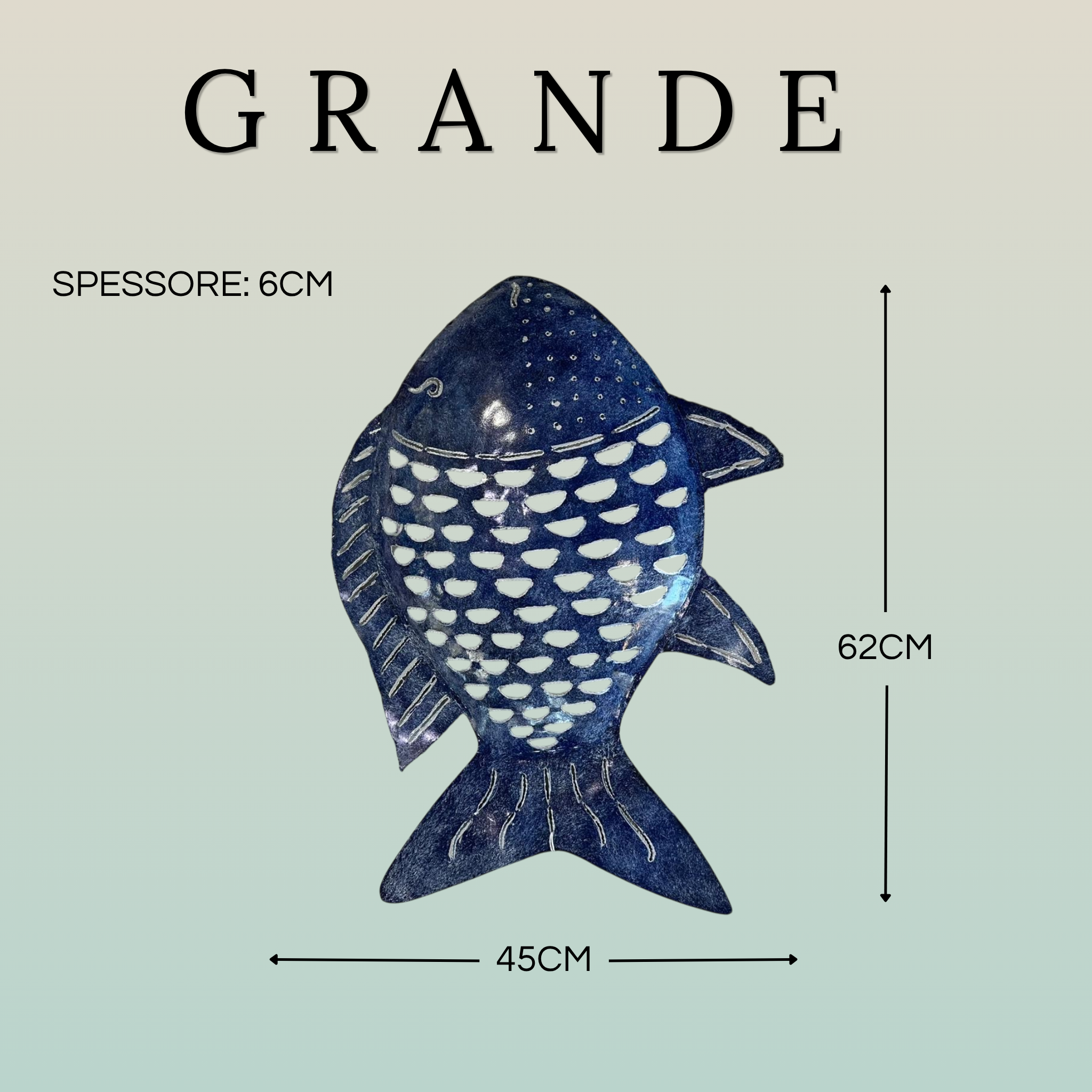 Pesce Decorativo in Ferro Battuto Tinta Unita | Collezione Tropicale