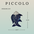 Pesce Decorativo in Ferro Battuto Blu Scuro e Bianco | Collezione Tropicale