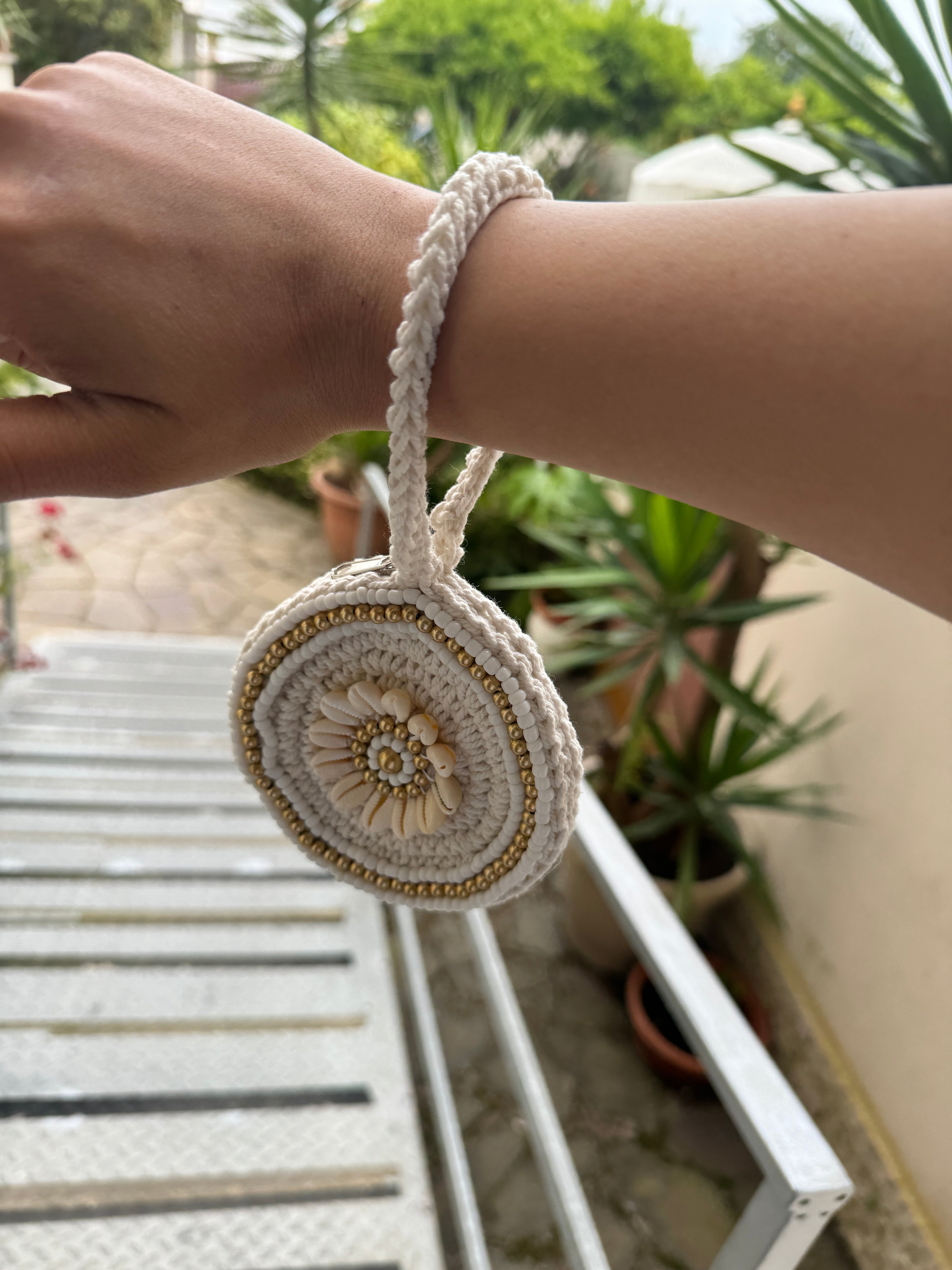 Portamonete tondo macramé