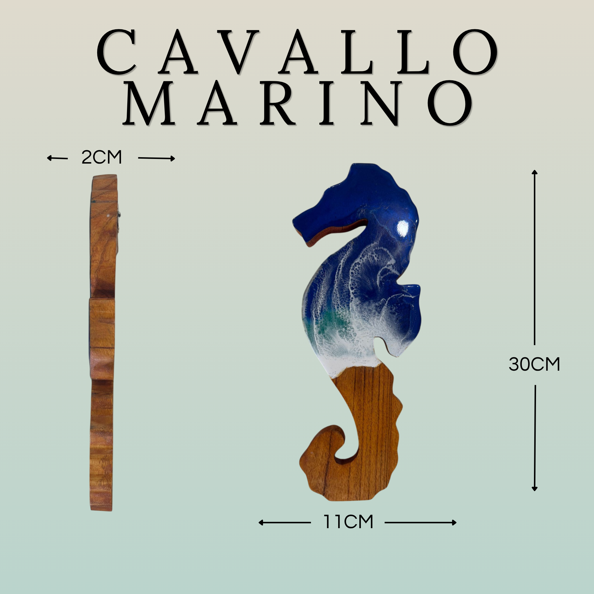 Figure Marine in Legno e Resina Epossidica con Gancetto