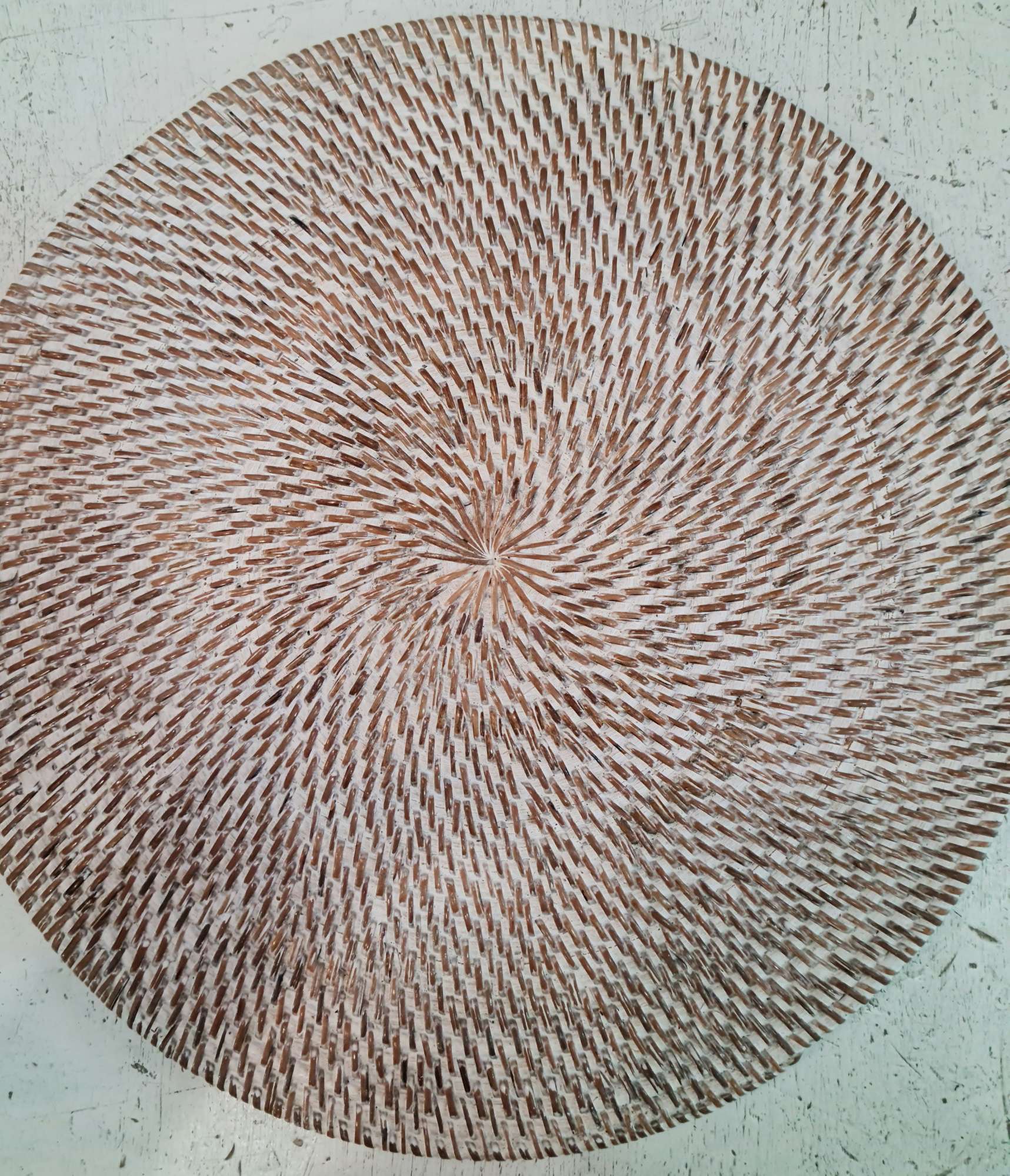 placemat bianco tondo rattan