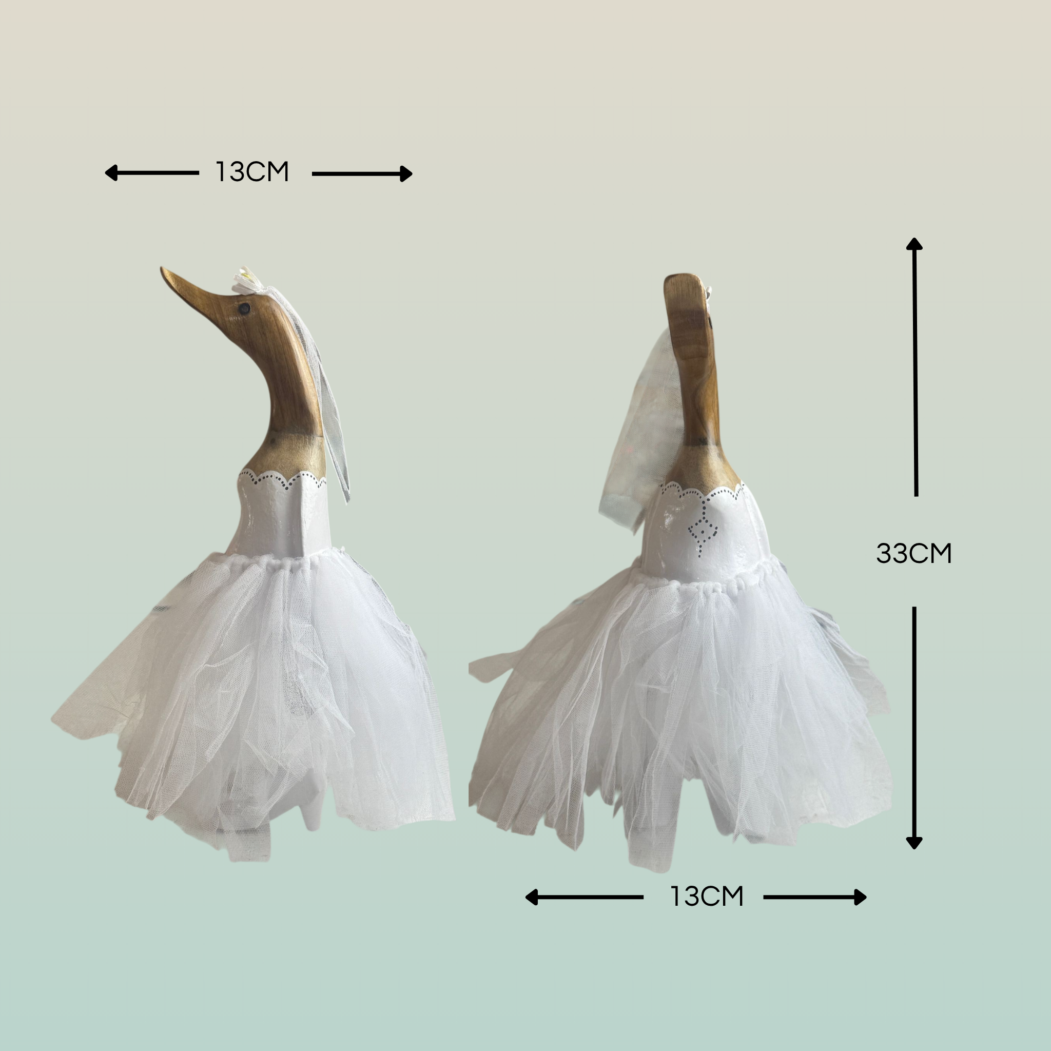 Papera Decorativa In Legno Artigianale Sposa Trendy Stivale Con Tacco