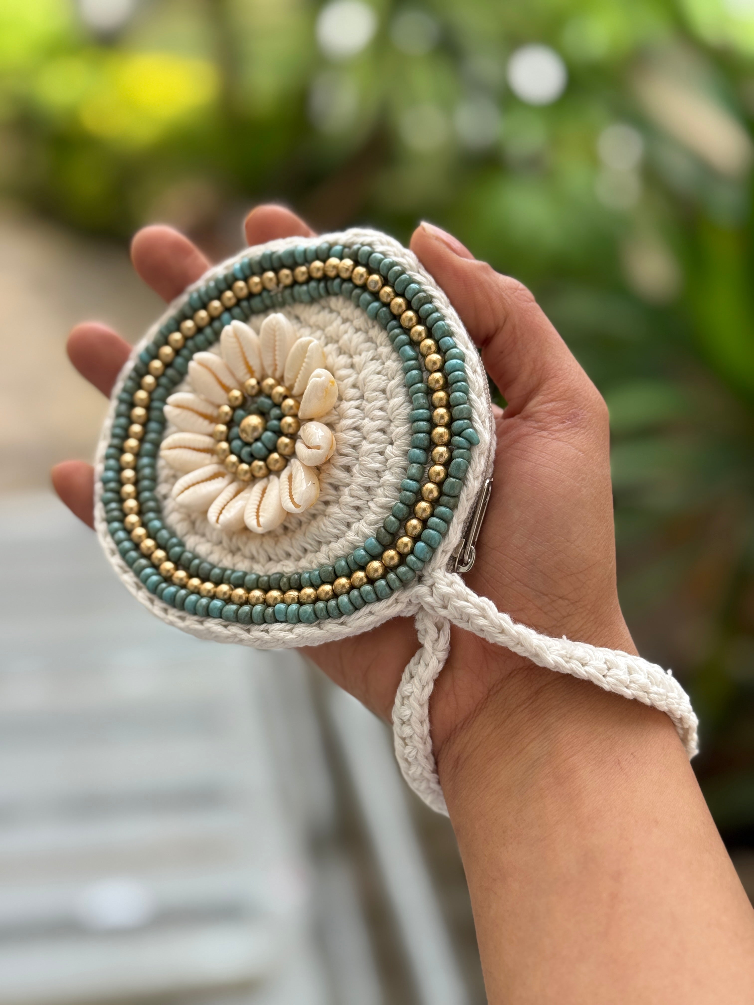 Portamonete tondo macramé