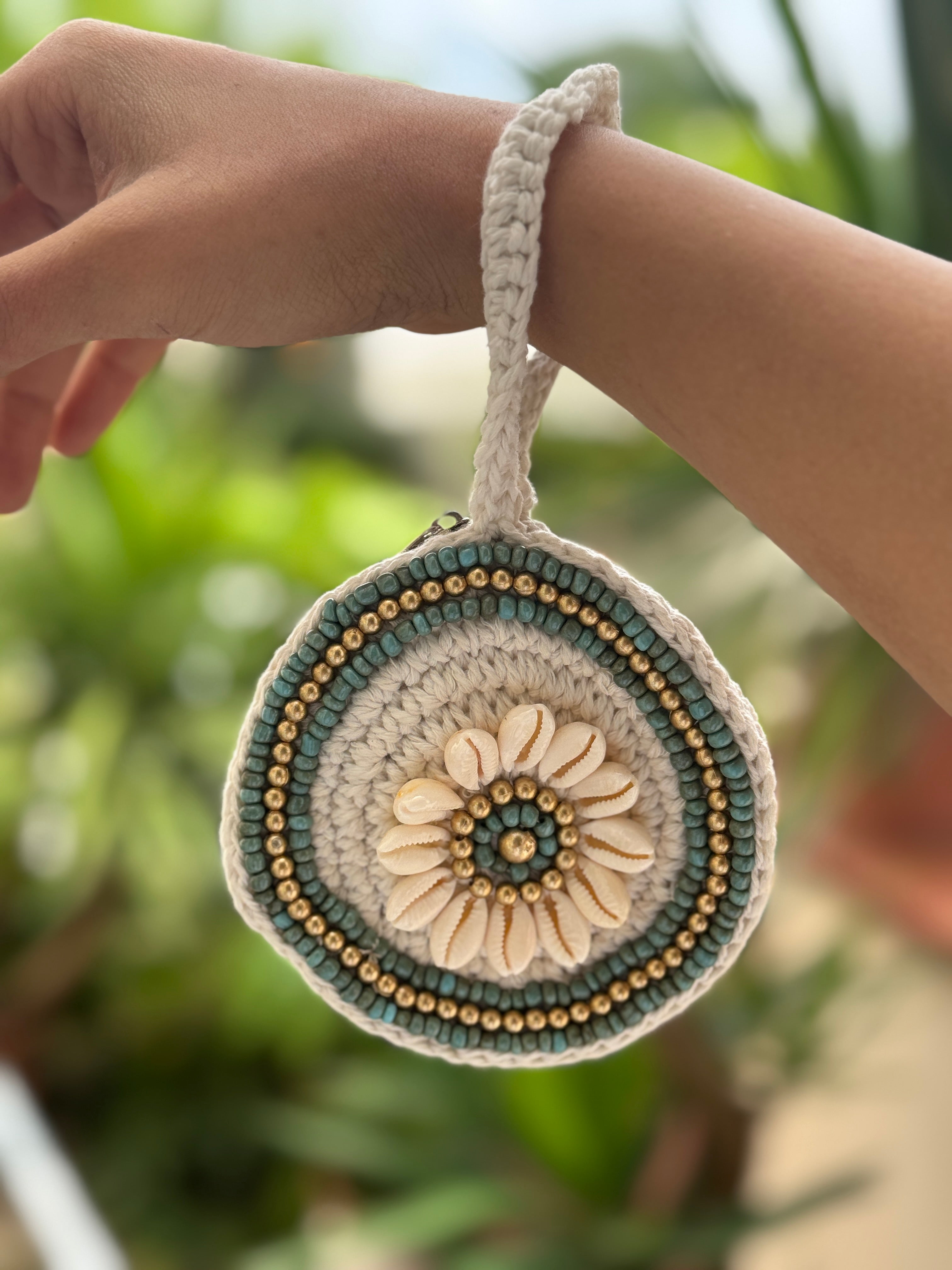 Portamonete tondo macramé