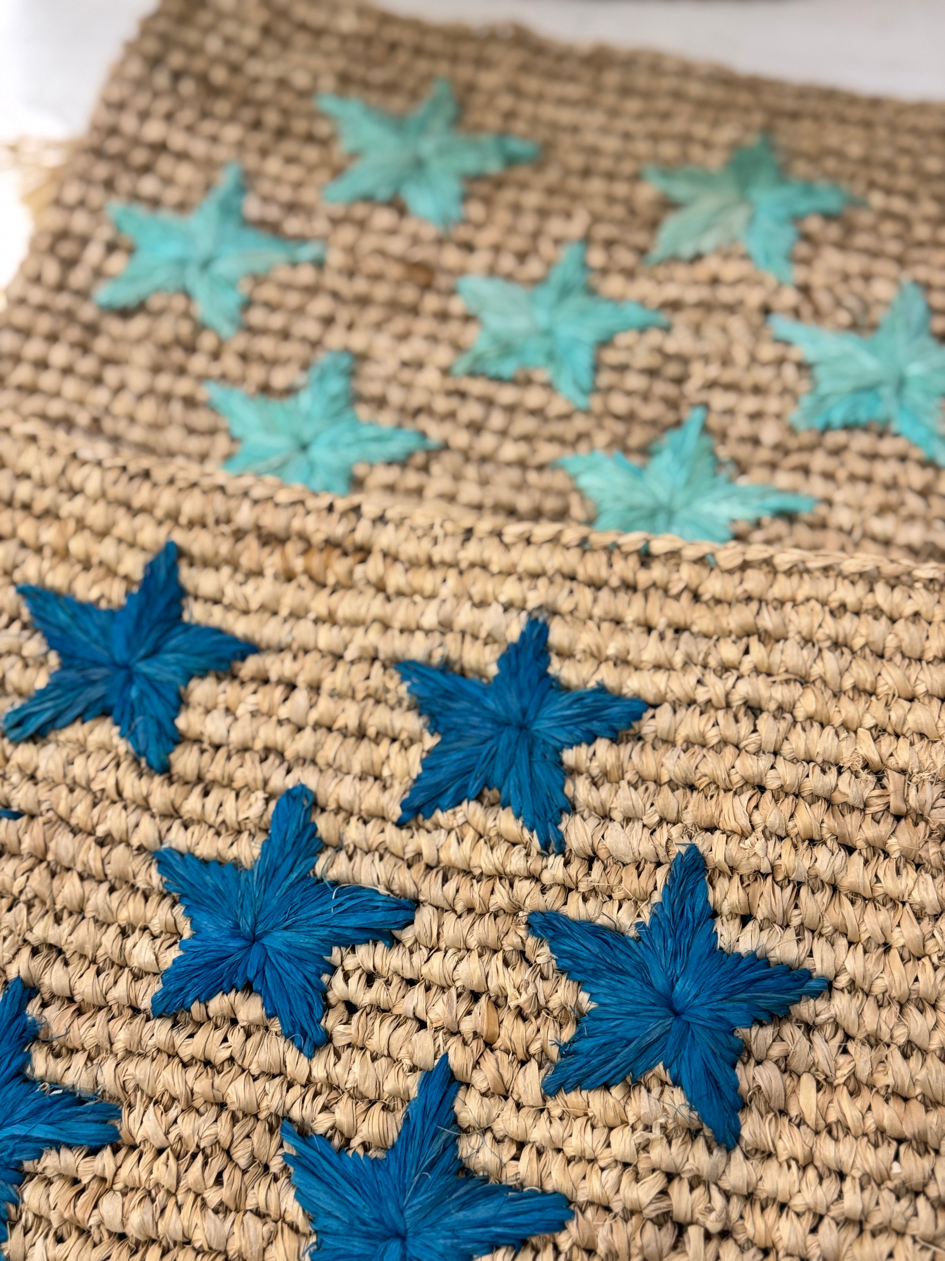 POCHETTE RAFIA STELLINE