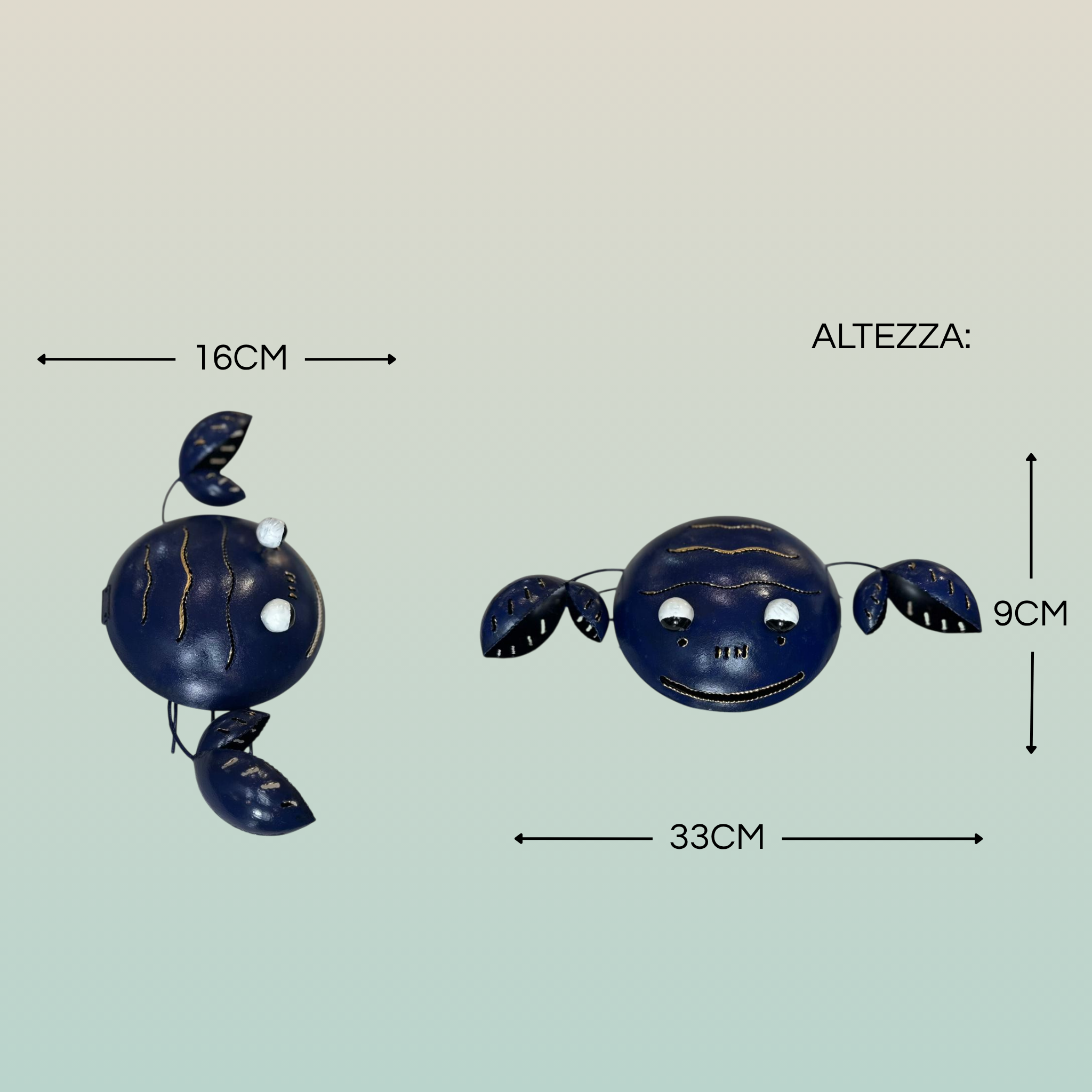 Portazampirone Granchio Blu in Ferro | Accessorio Antizanzare per Giardino