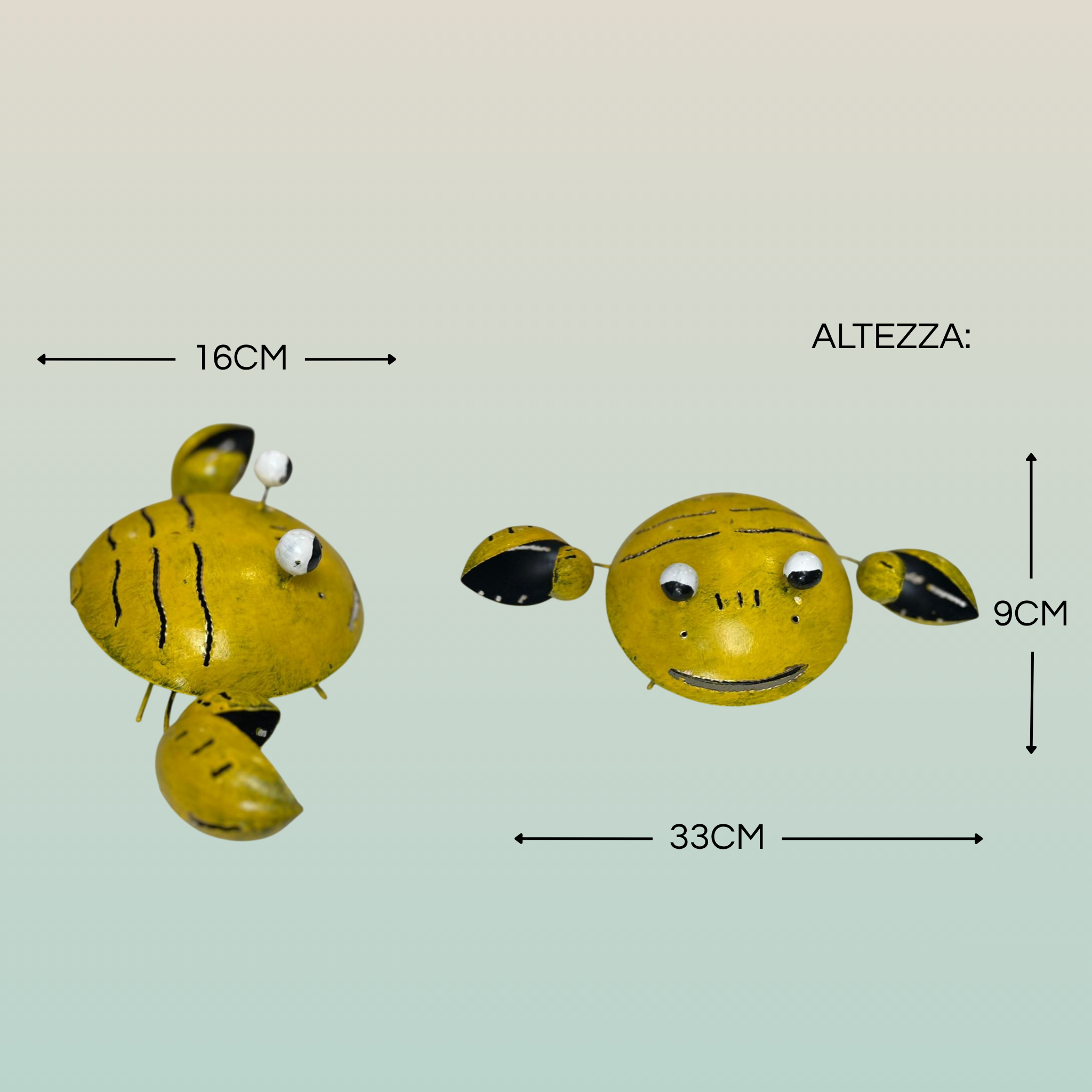 Portazampirone Granchio Giallo in Ferro | Accessorio Antizanzare per Giardino