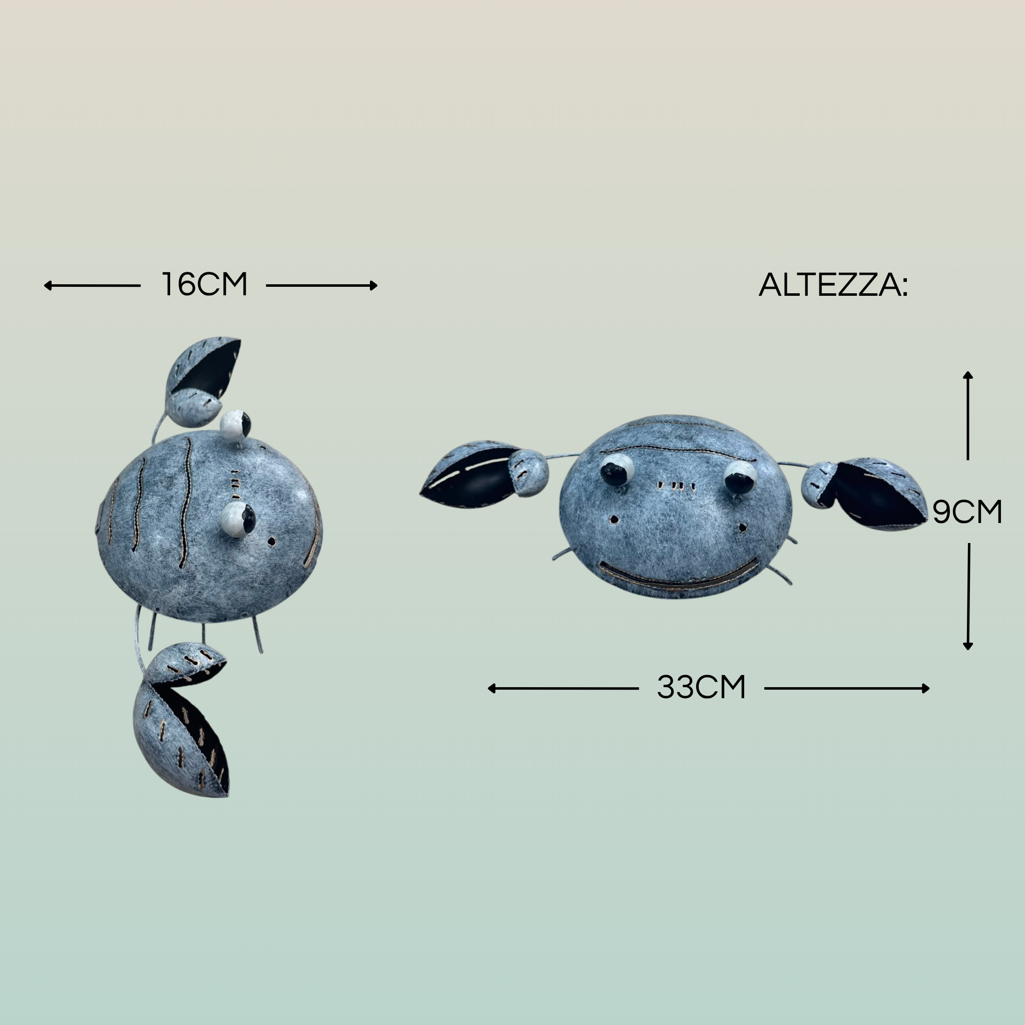 Portazampirone Granchio Grigio Grey Wash in Ferro | Accessorio Antizanzare Giardino