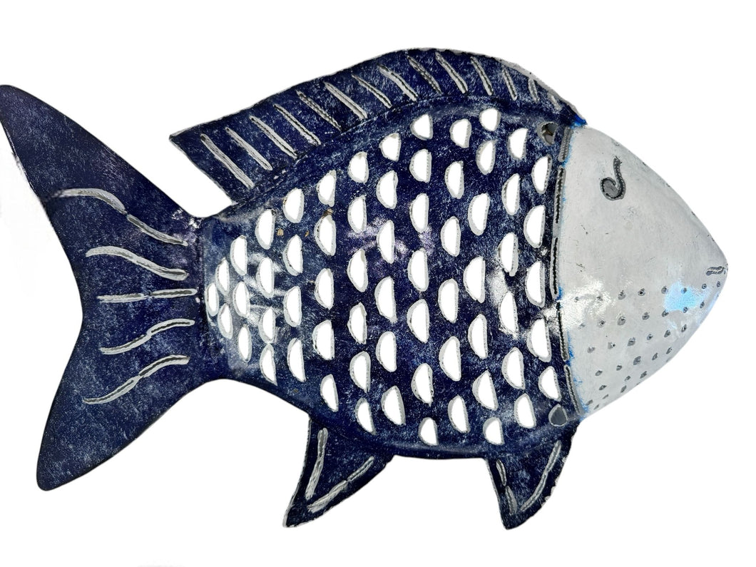 PESCE FERRO MUSO BIANCO CORPO BLU