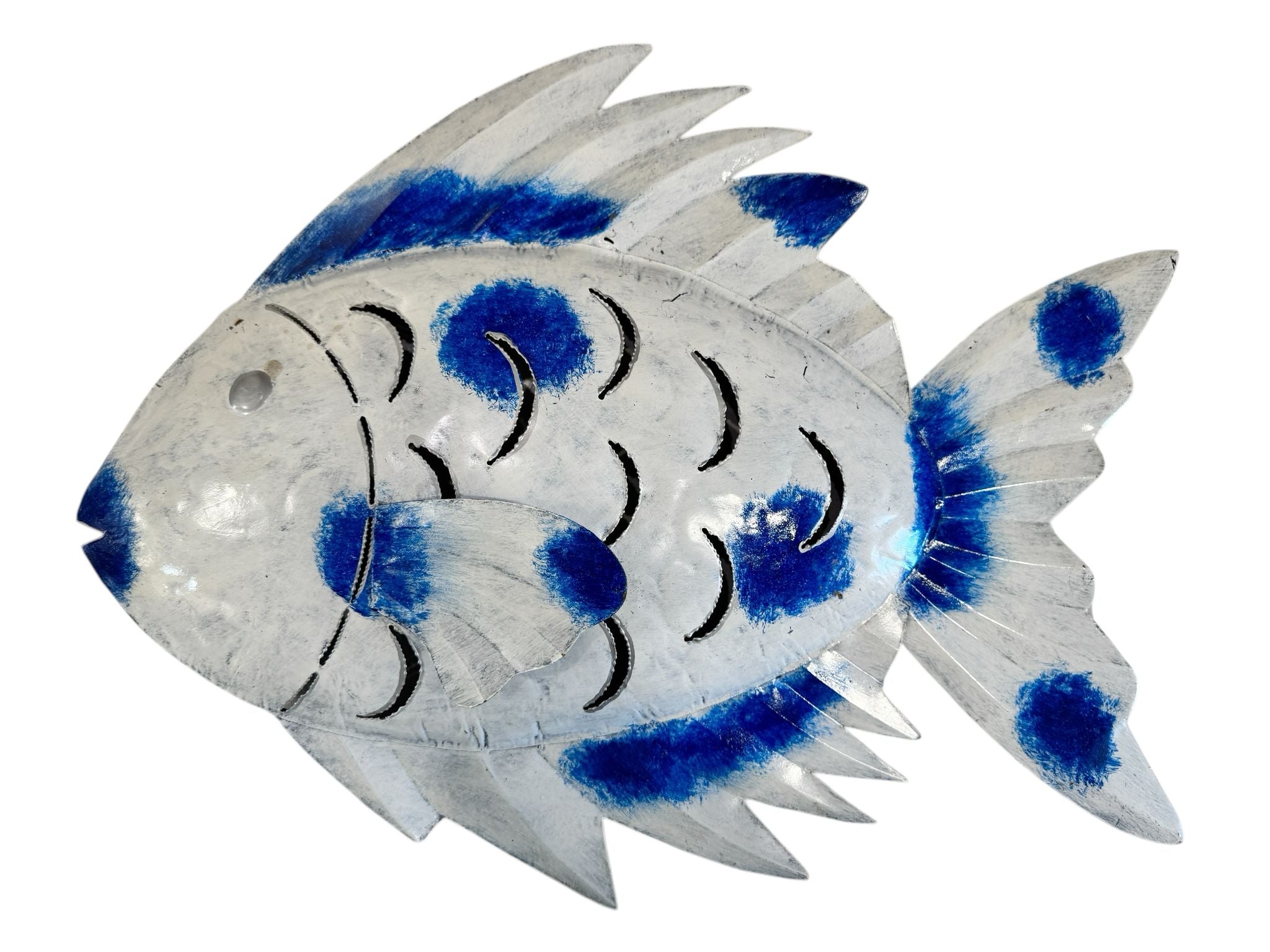 PESCE FERRO TROPICALE SFUMATO BIANCO BLU