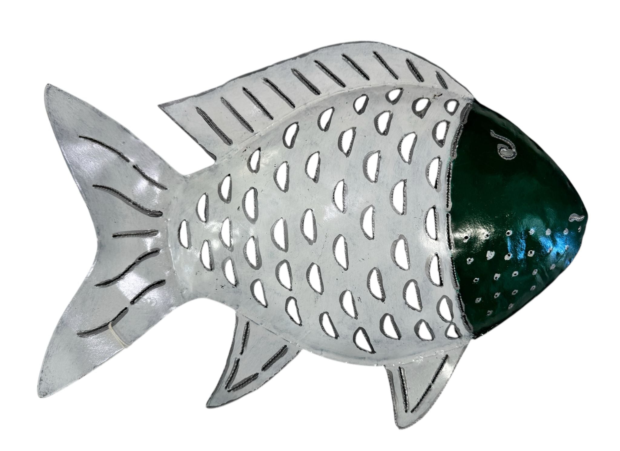 PESCE  FERRO MUSO VERDE SCURO CORPO BIANCO