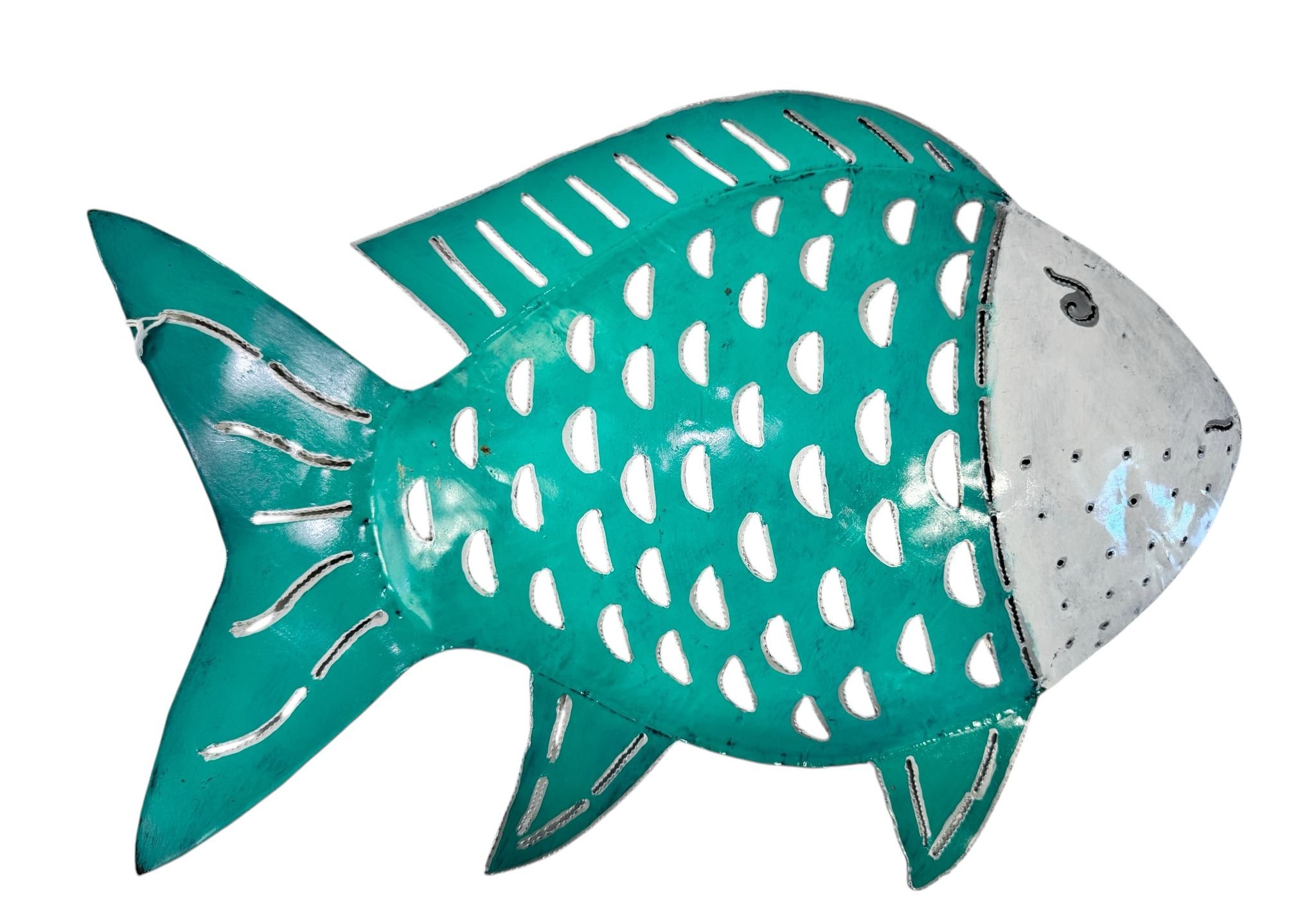 PESCE FERRO MUSO BIANCO CORPO VERDE TIFFANY