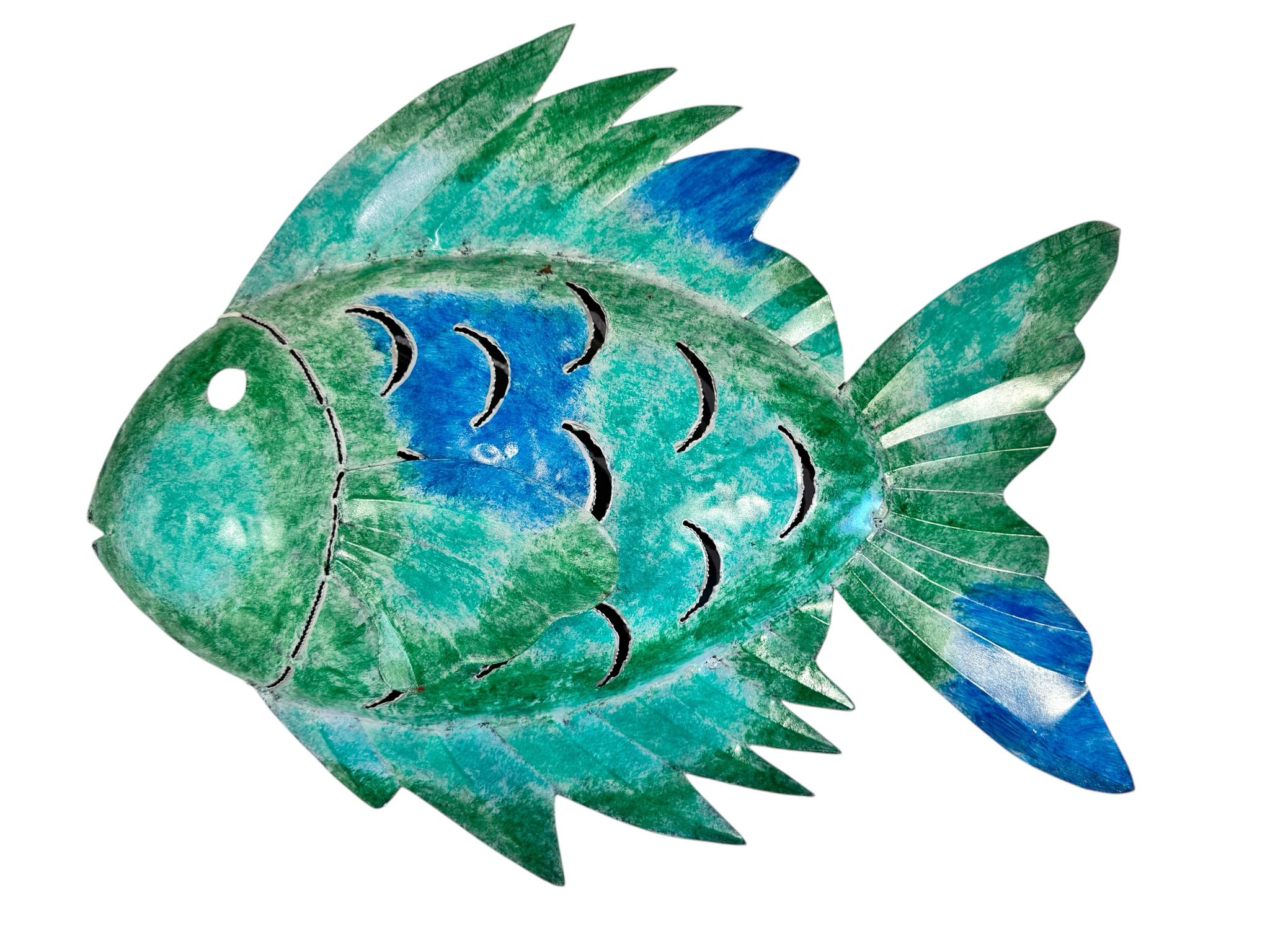 PESCE FERRO TROPICALE SFUMATO VERDE CELESTE