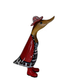 Papera decorativa in legno Contadina Cappello Rosso