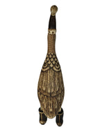 Papera decorativa in legno Natural Piume Cappello Pon Pon Becco Open