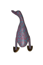 Papera decorativa in legno Batik Celeste Fiori Rosa