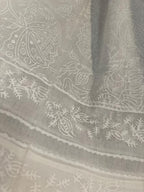 Tenda Voile Cotone Fiori Bianchi | Tenda Floreale 150x300 cm