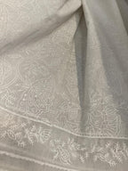 Tenda Voile Cotone Fiori Bianchi | Tenda Floreale 150x300 cm