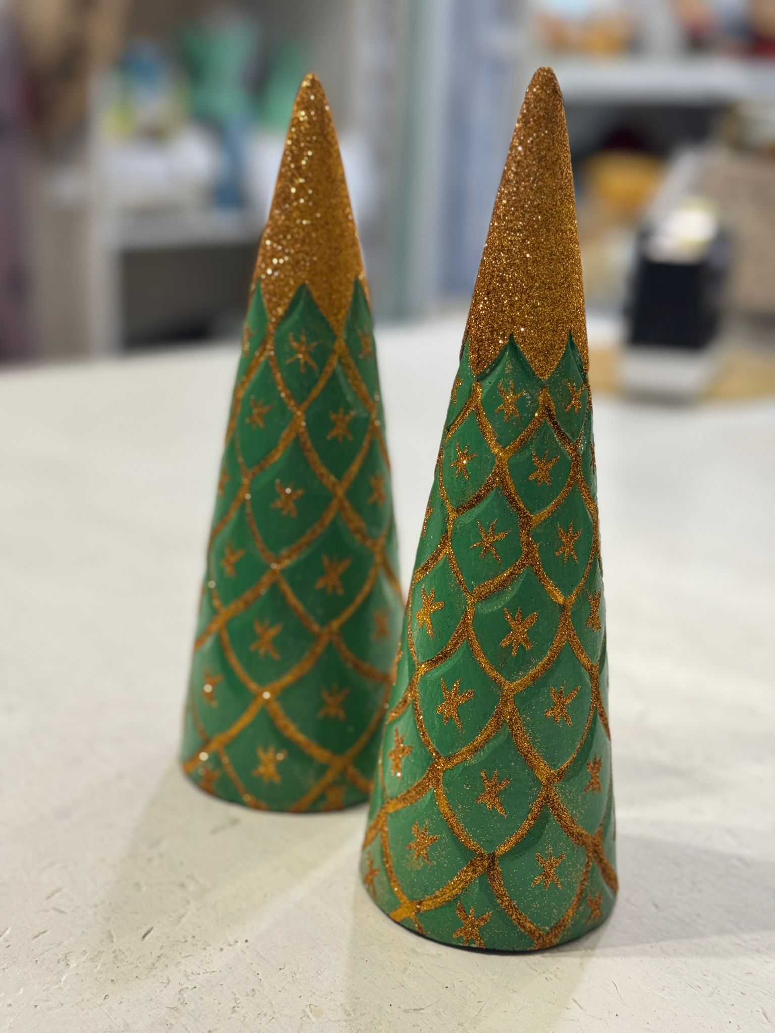 ALBERO NATALE VERDE E DORATO LEGNO